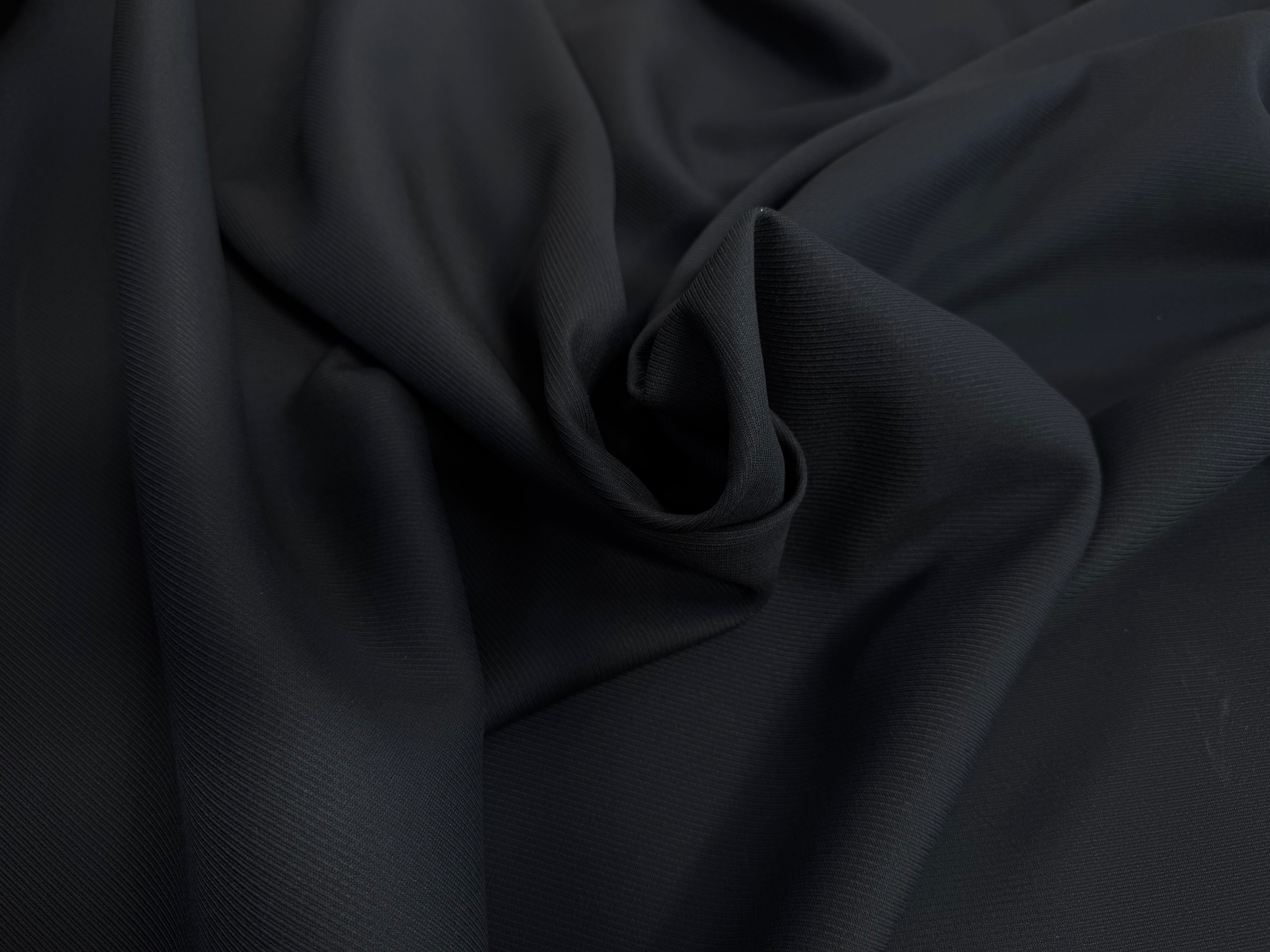 GABARDINE LOURDE POLYCOTON UNI NOIR SERGÉ - My Little Coupon