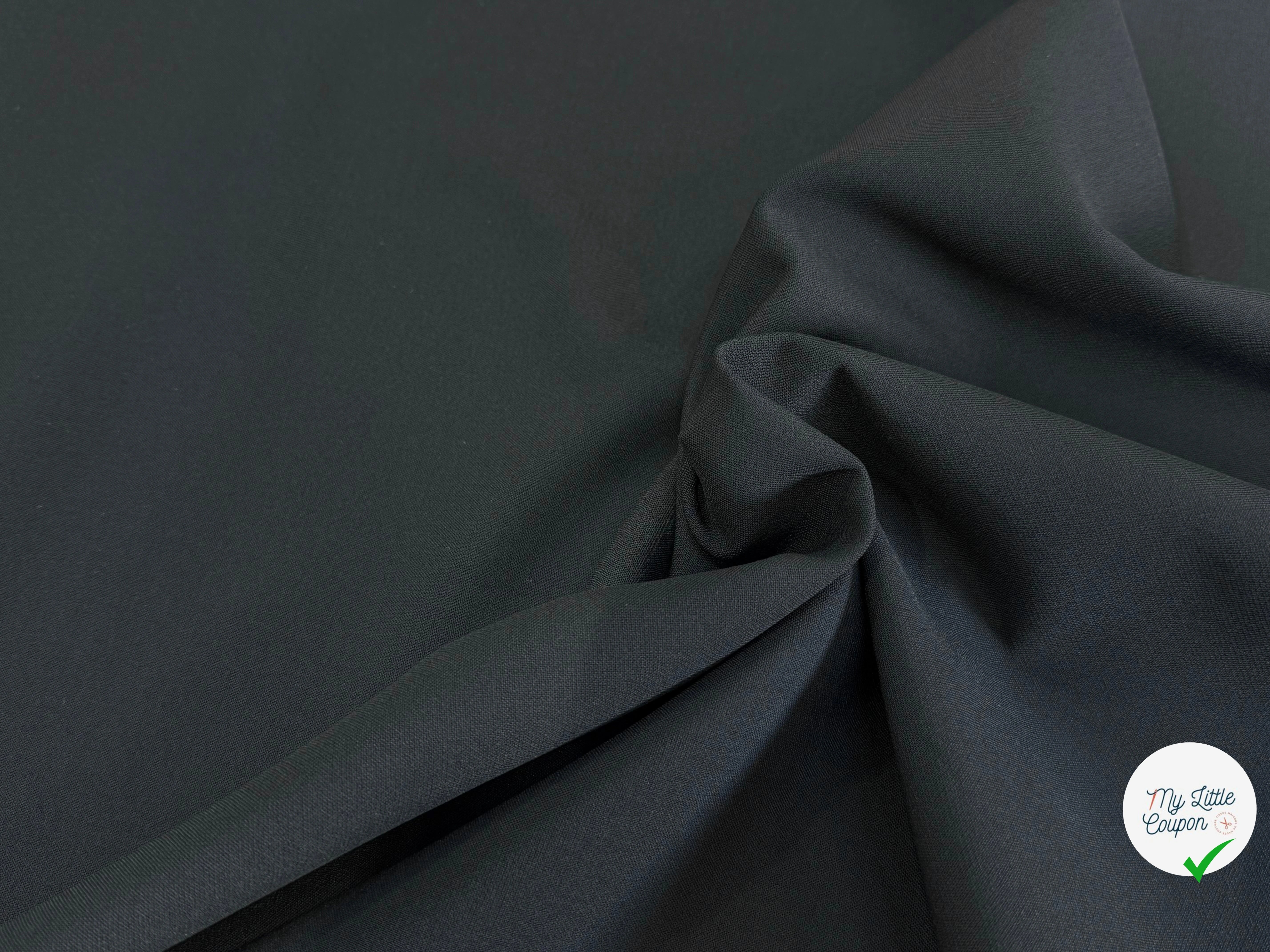 GABARDINE LOURDE POLYVISCOSE STRETCH BELLE TENUE NOIR 27% VI - My Little Coupon