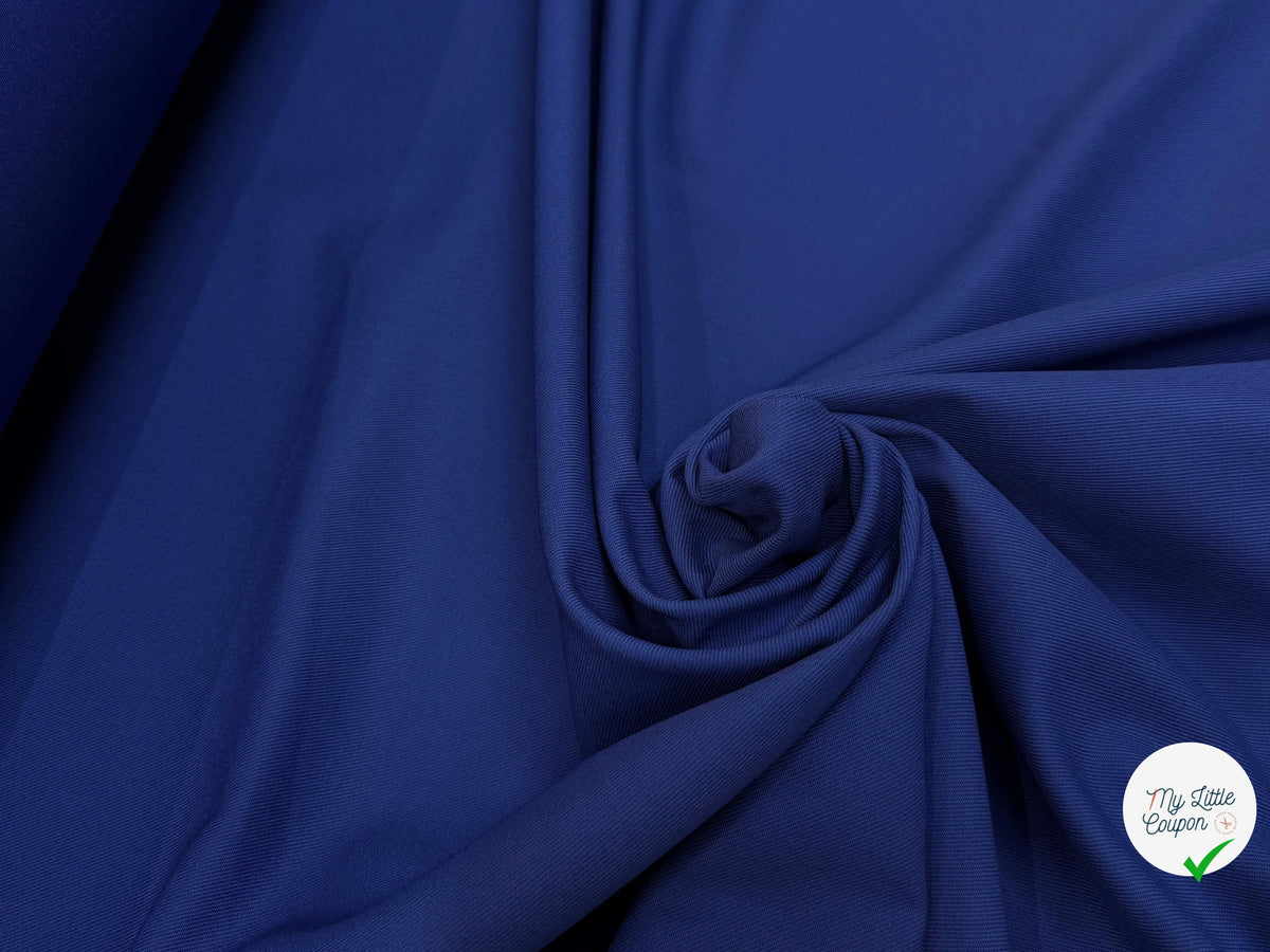 GABARDINE LOURDE SERGÉE POLYCOTON BLEU ROYAL - My Little Coupon