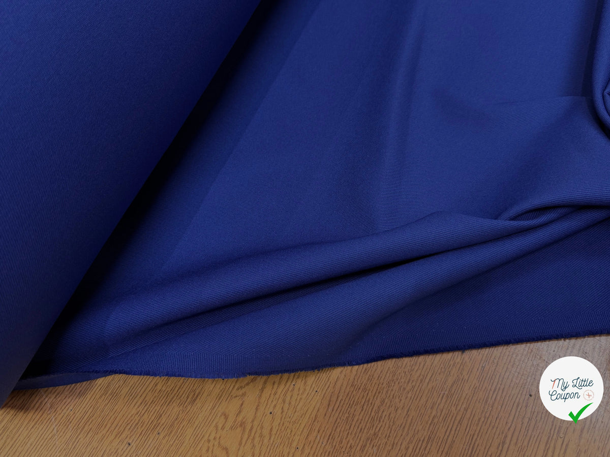 GABARDINE LOURDE SERGÉE POLYCOTON BLEU ROYAL - My Little Coupon