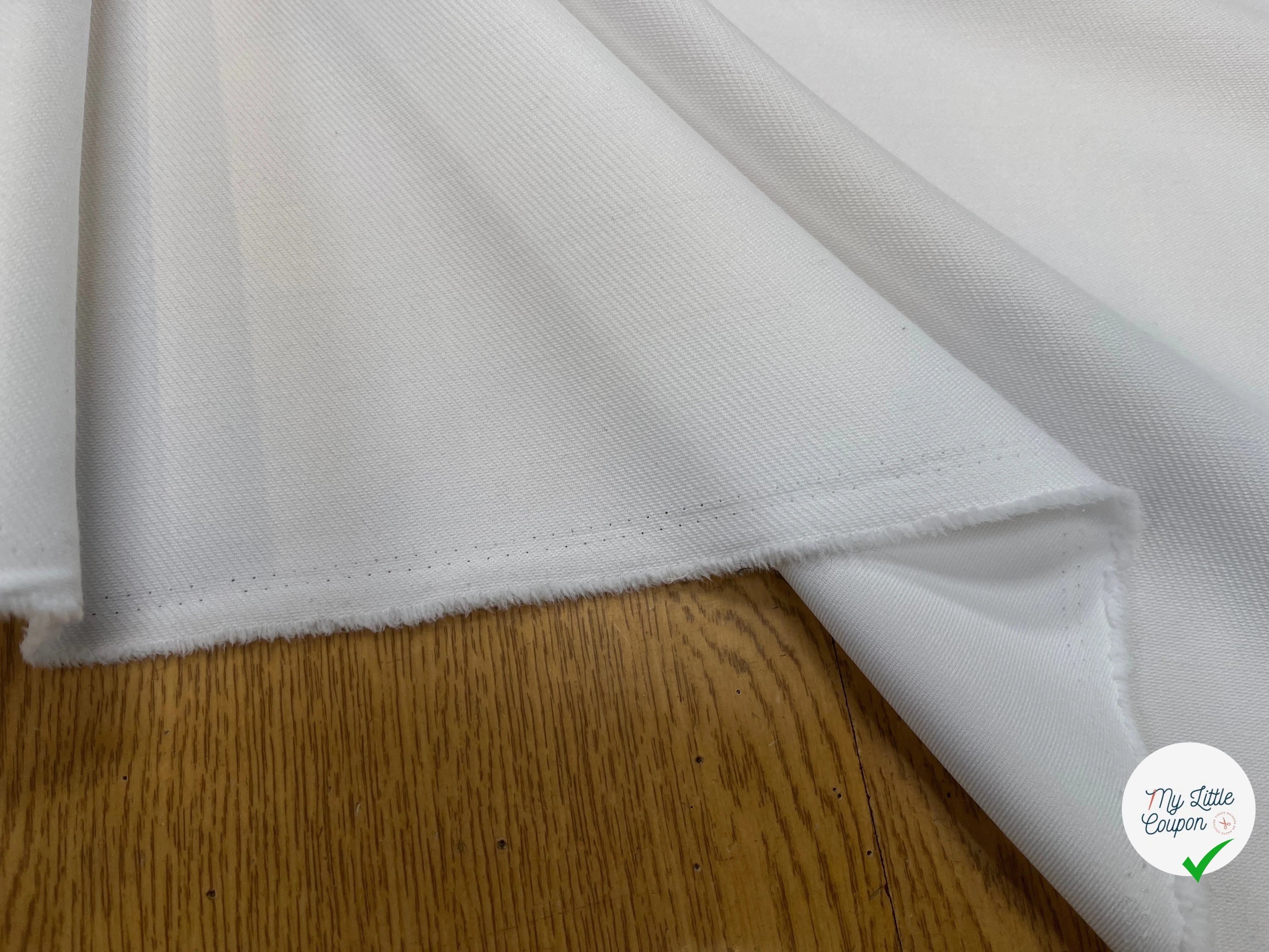 GABARDINE LOURDE SOUPLE BLANCHE 153CM - My Little Coupon