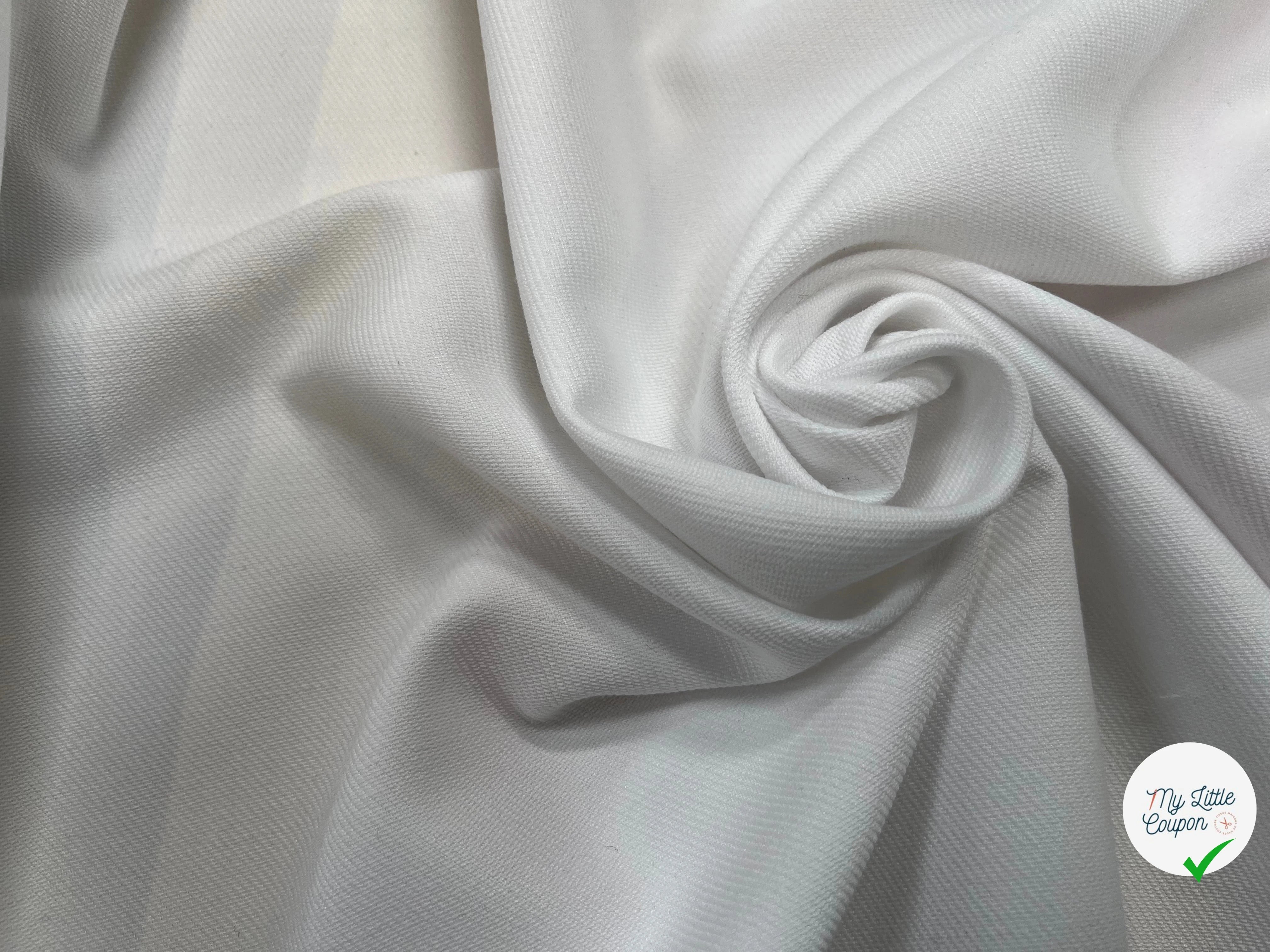 GABARDINE LOURDE SOUPLE BLANCHE 153CM - My Little Coupon