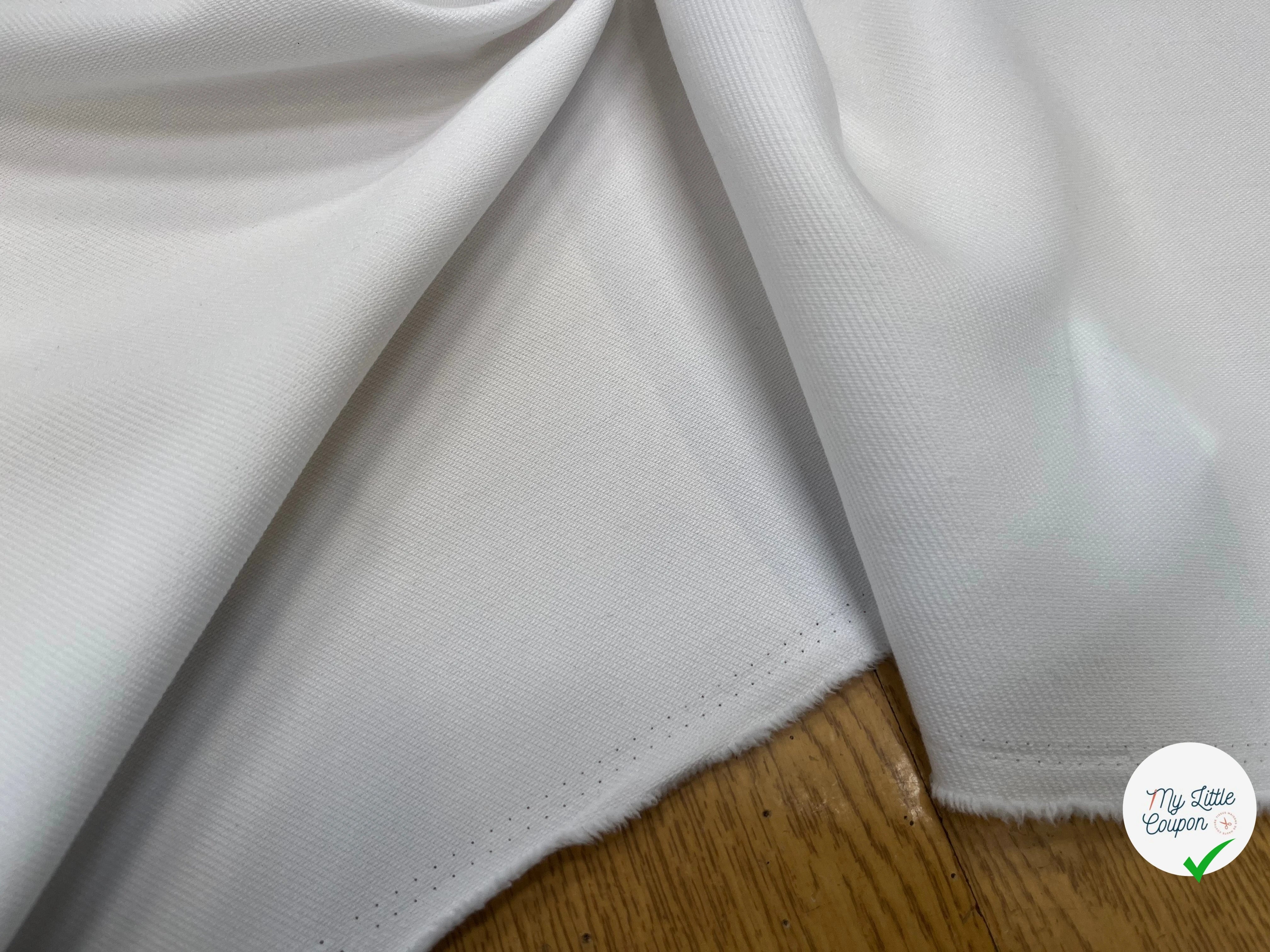 GABARDINE LOURDE SOUPLE BLANCHE 153CM - My Little Coupon
