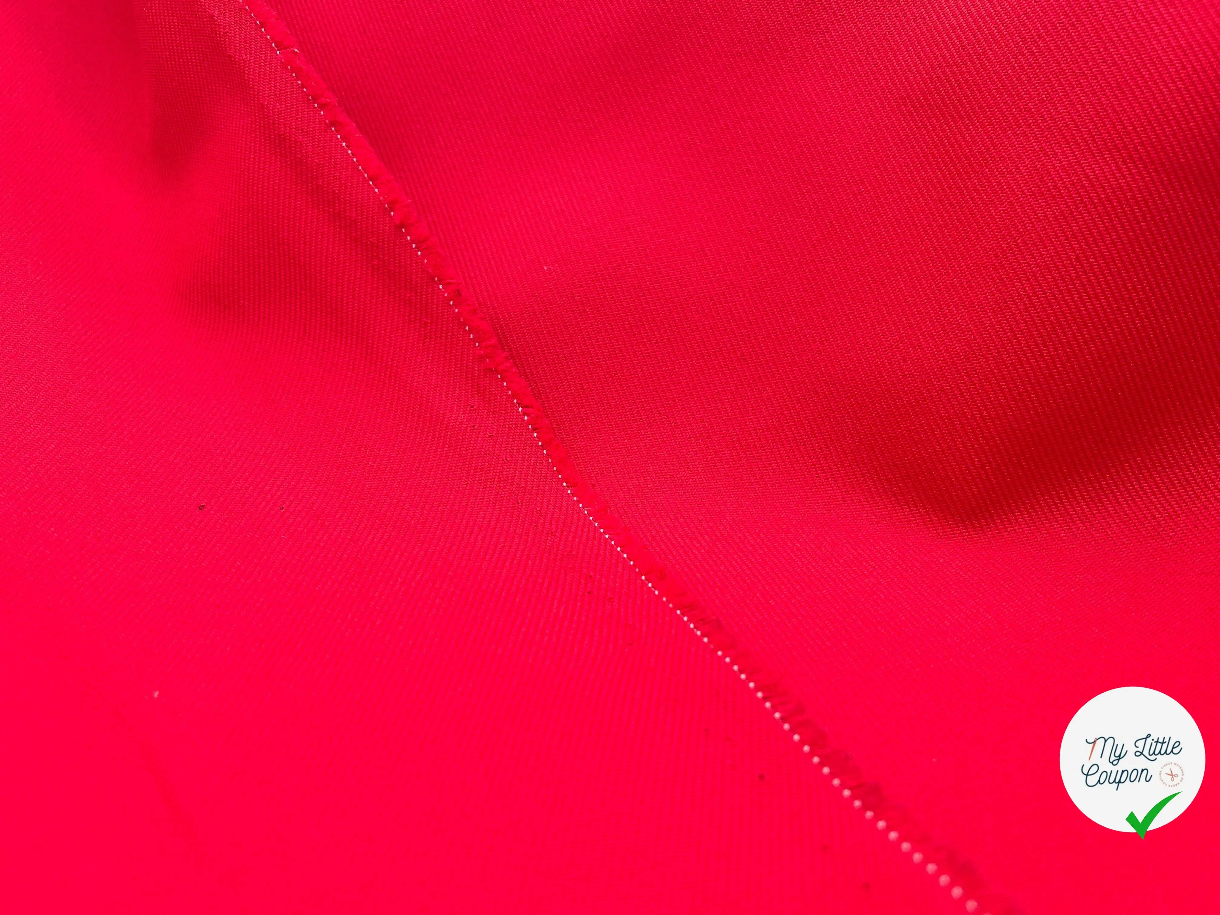 GABARDINE LOURDE STRETCH ROUGE - My Little Coupon - tissu - coudre