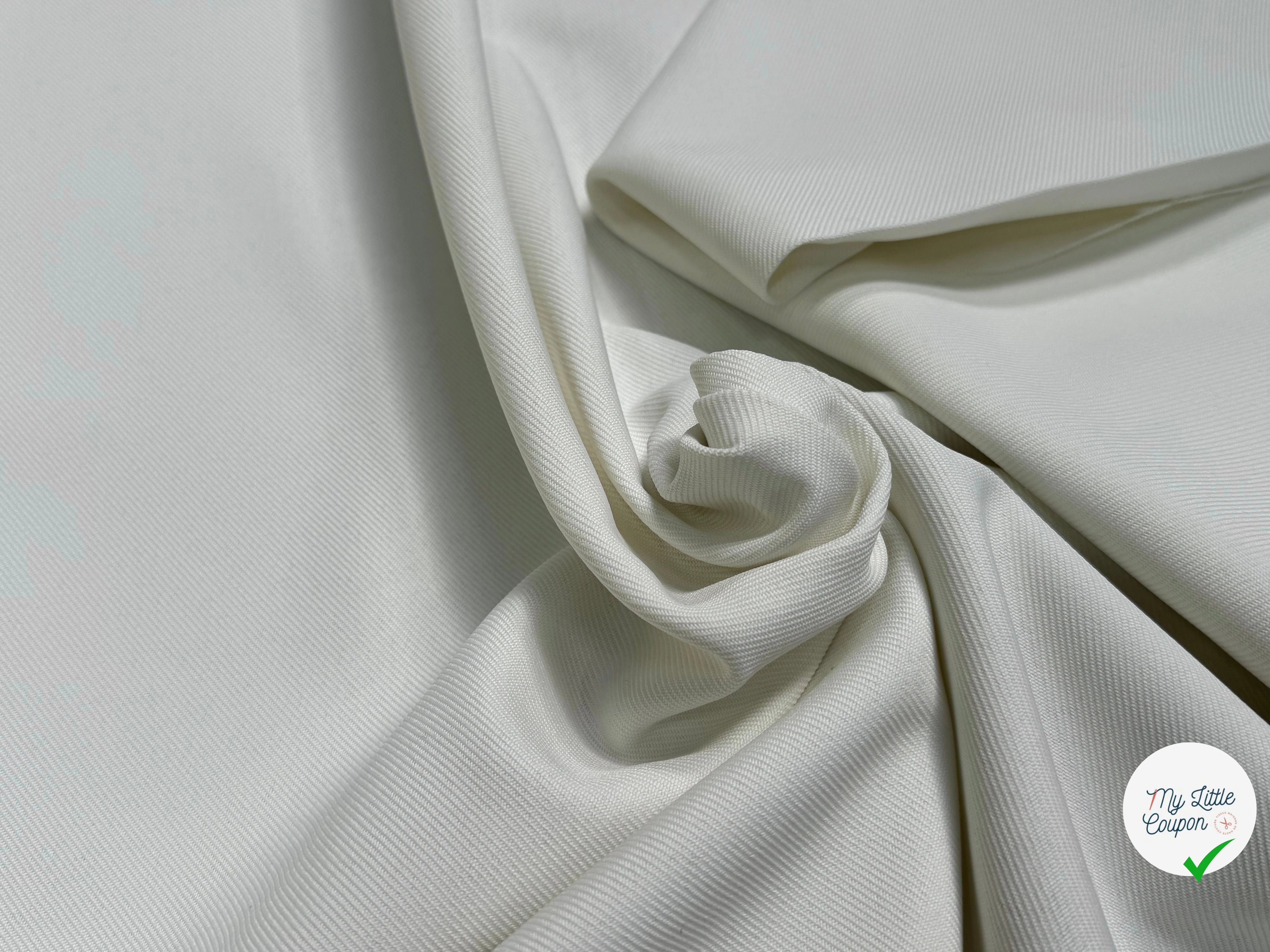 GABARDINE LOURDE STRIÉE BLANC CASSÉ - My Little Coupon