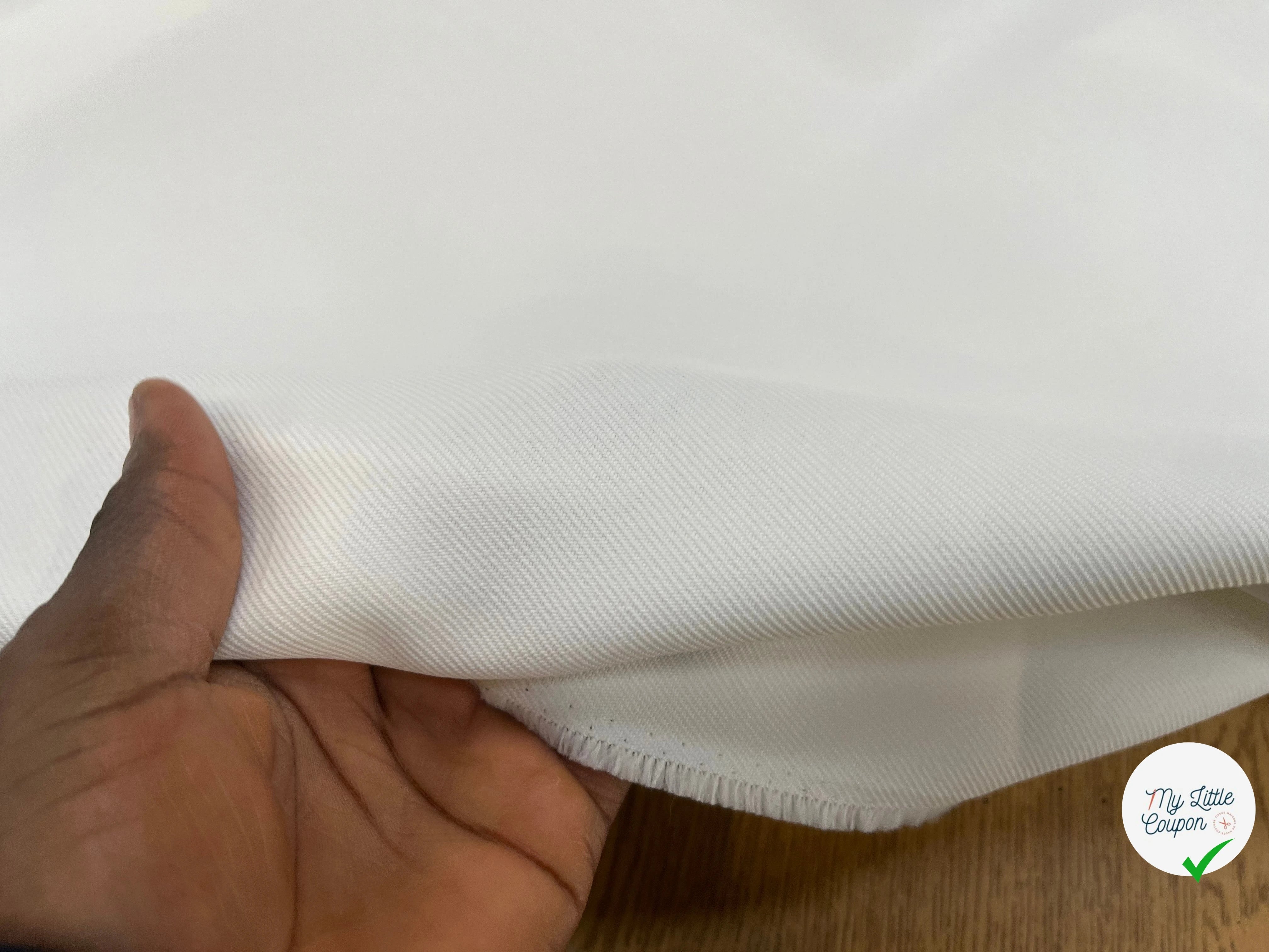 GABARDINE LOURDE STRIÉE BLANCHE JAPAN - My Little Coupon