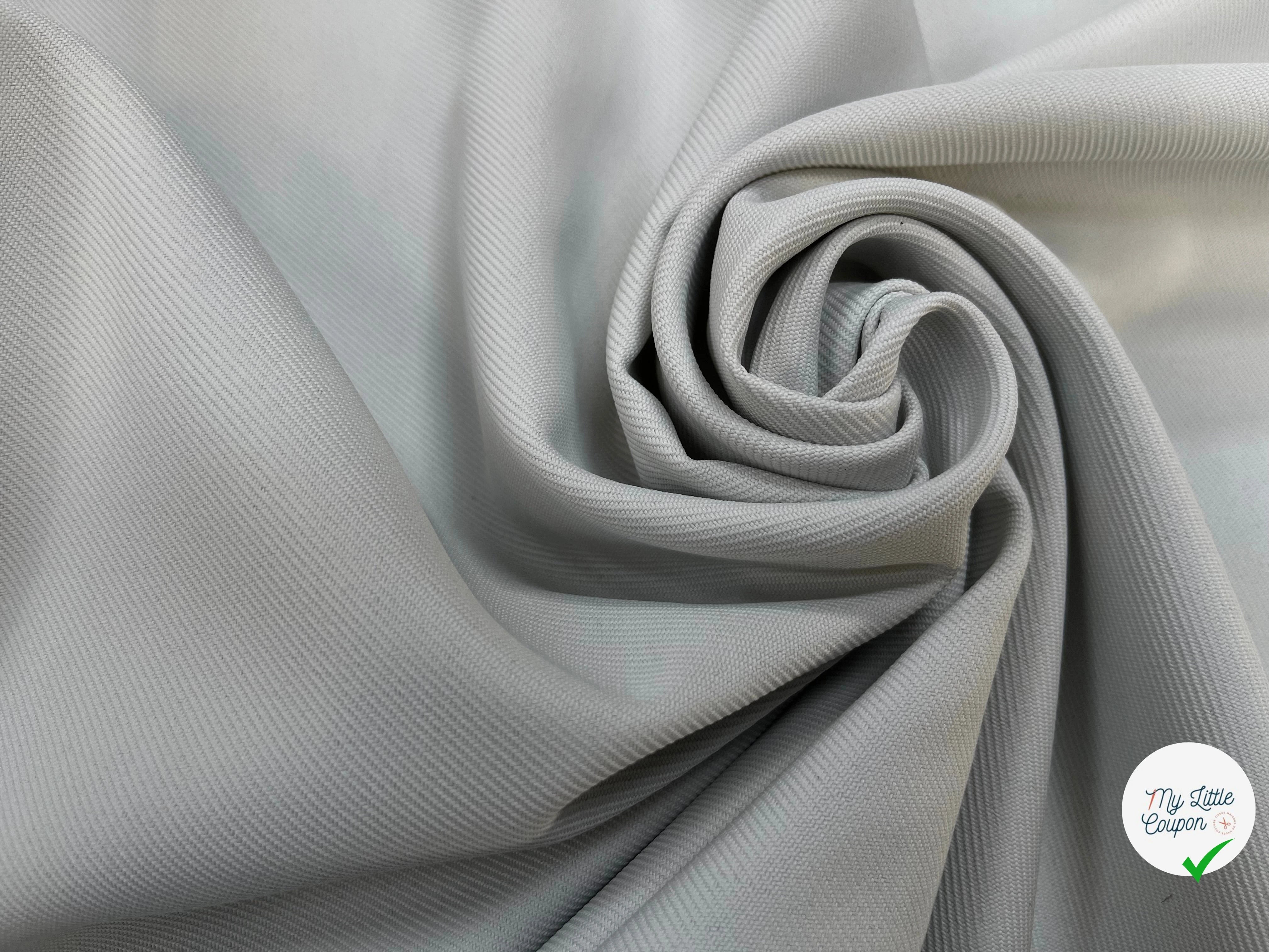 GABARDINE LOURDE STRIÉE DIRTY WHITE POLYESTER - My Little Coupon