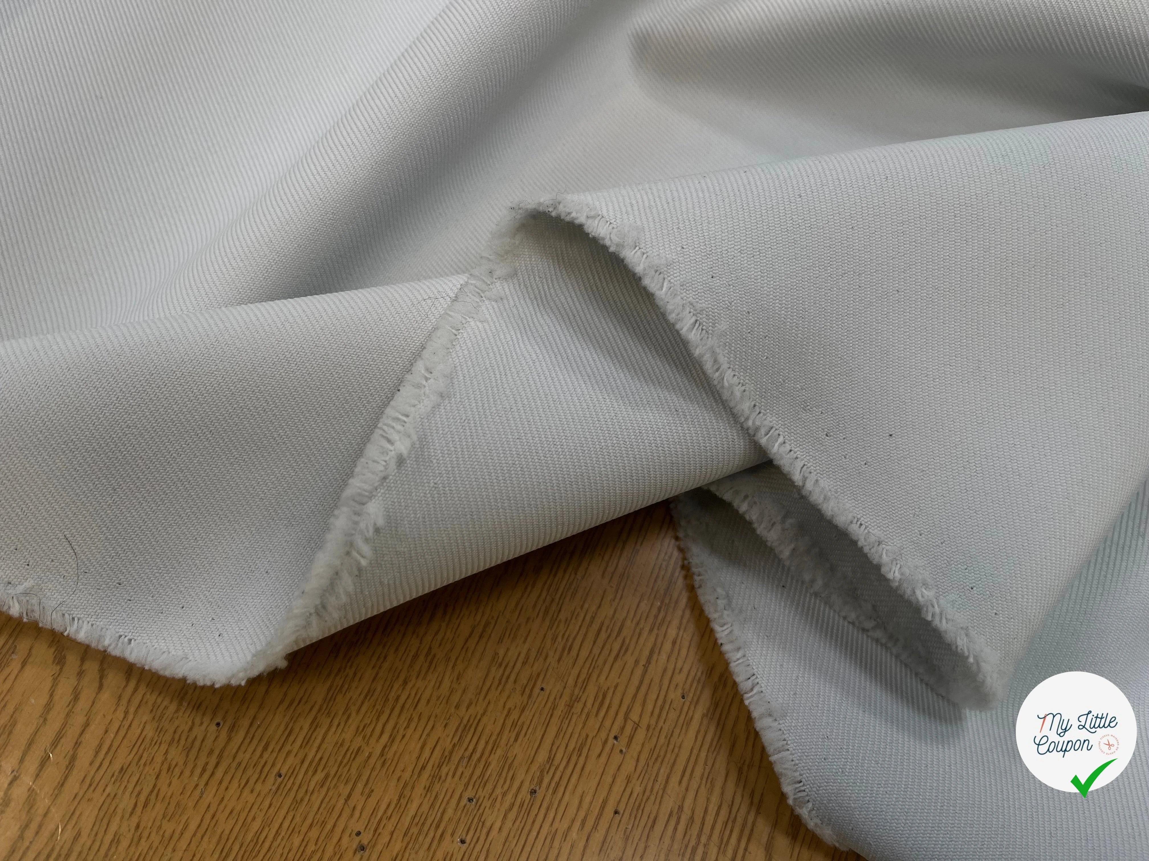 GABARDINE LOURDE STRIÉE DIRTY WHITE POLYESTER - My Little Coupon