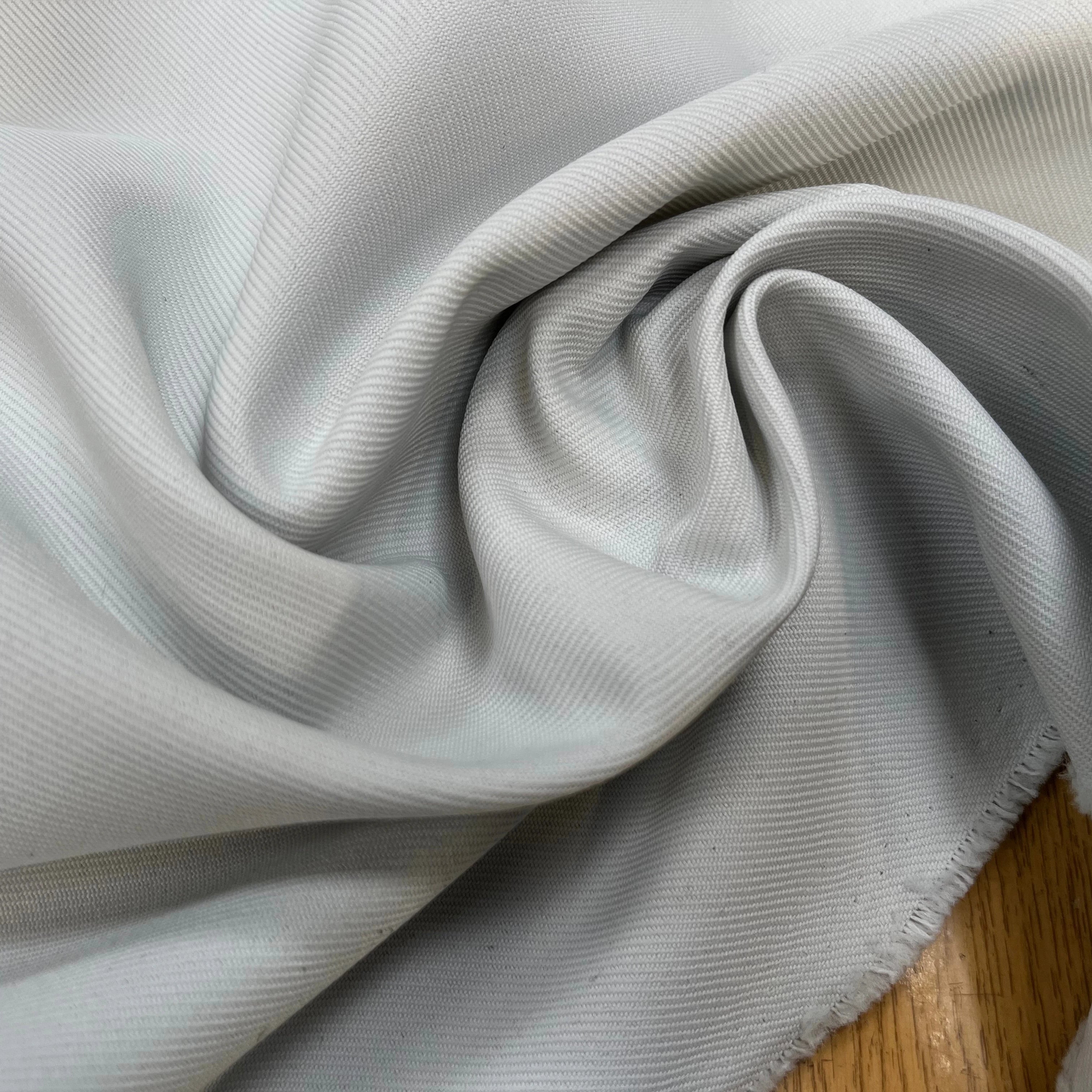 GABARDINE LOURDE STRIÉE DIRTY WHITE POLYESTER - My Little Coupon