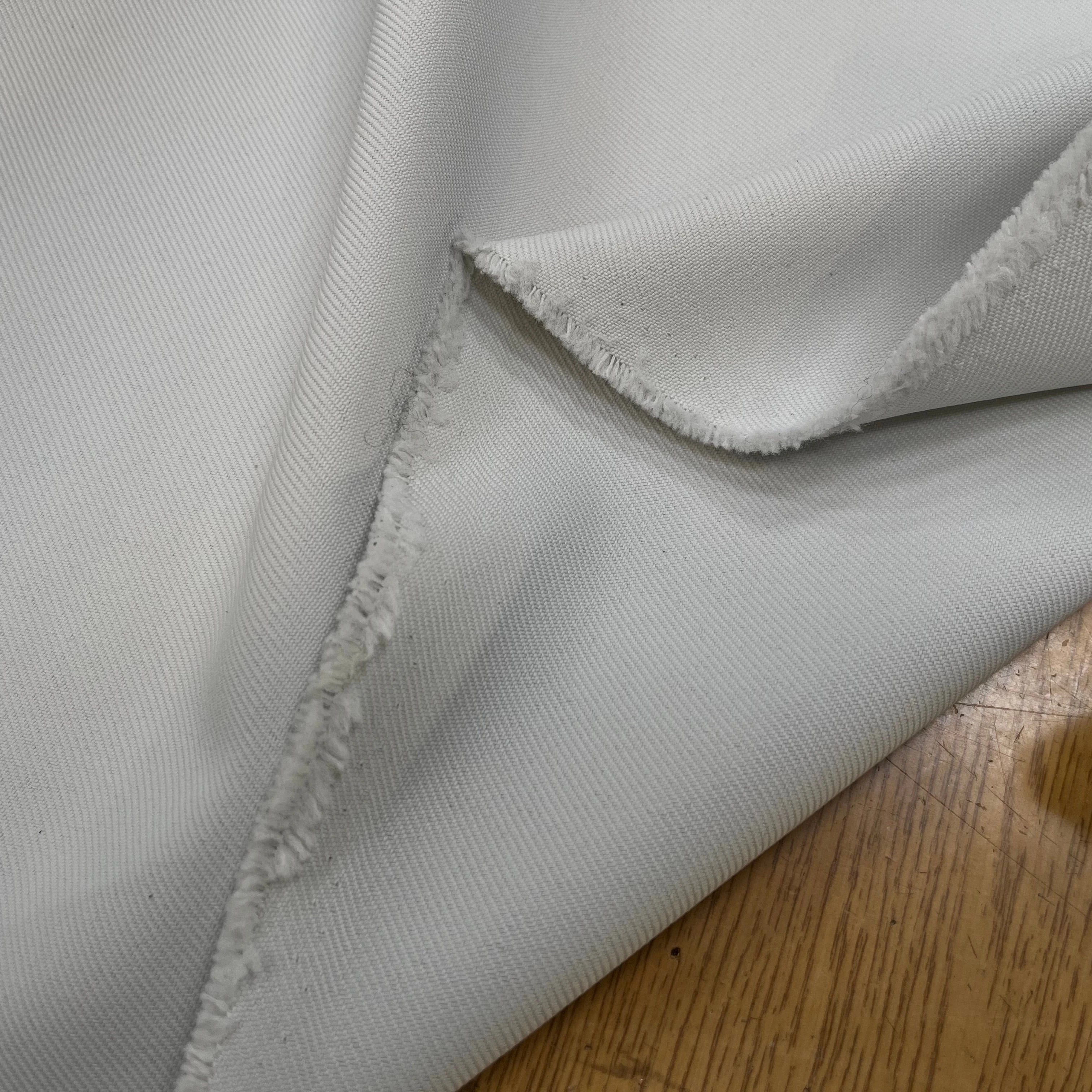 GABARDINE LOURDE STRIÉE DIRTY WHITE POLYESTER - My Little Coupon