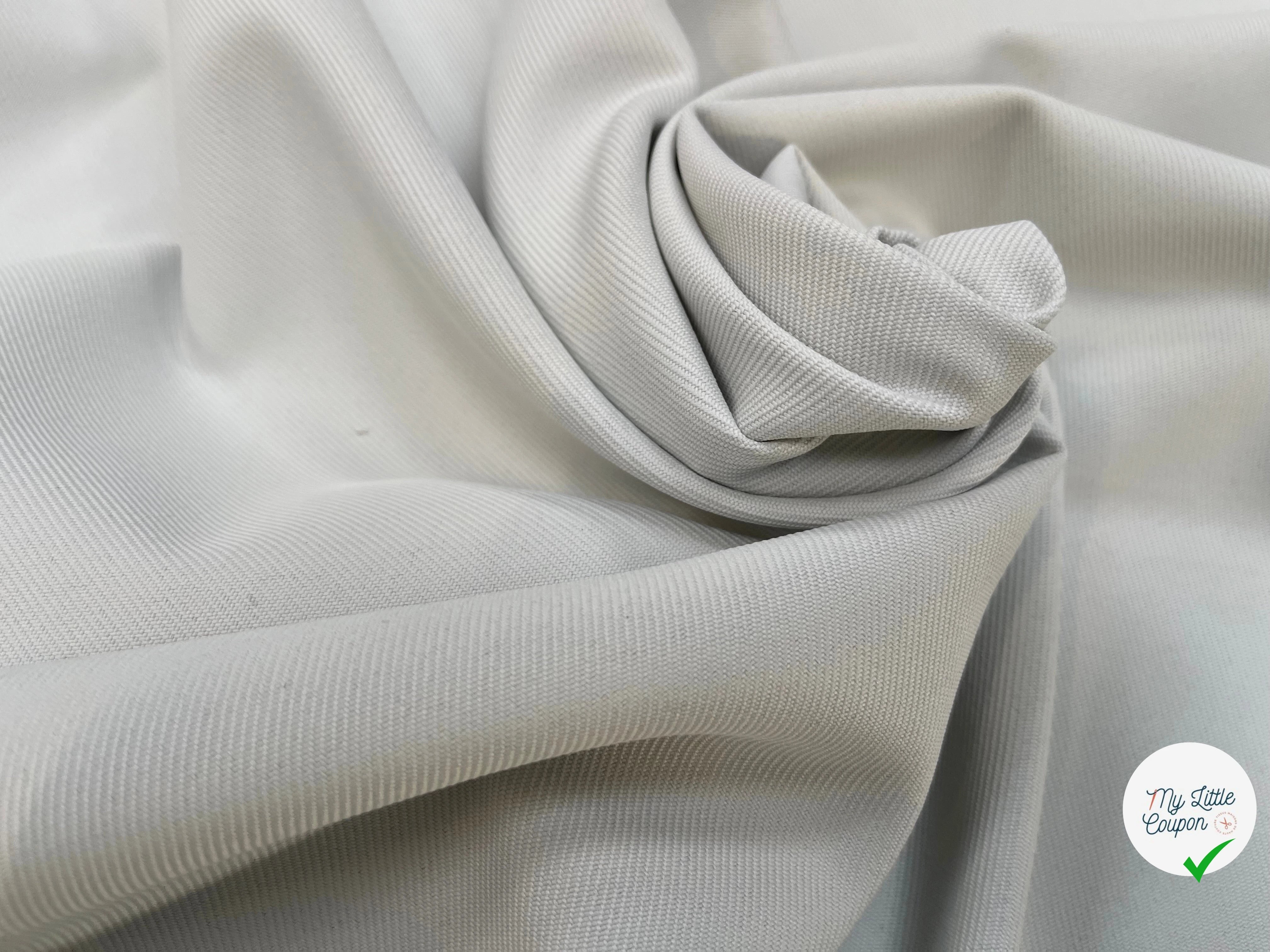 GABARDINE LOURDE STRIÉE DIRTY WHITE POLYESTER - My Little Coupon