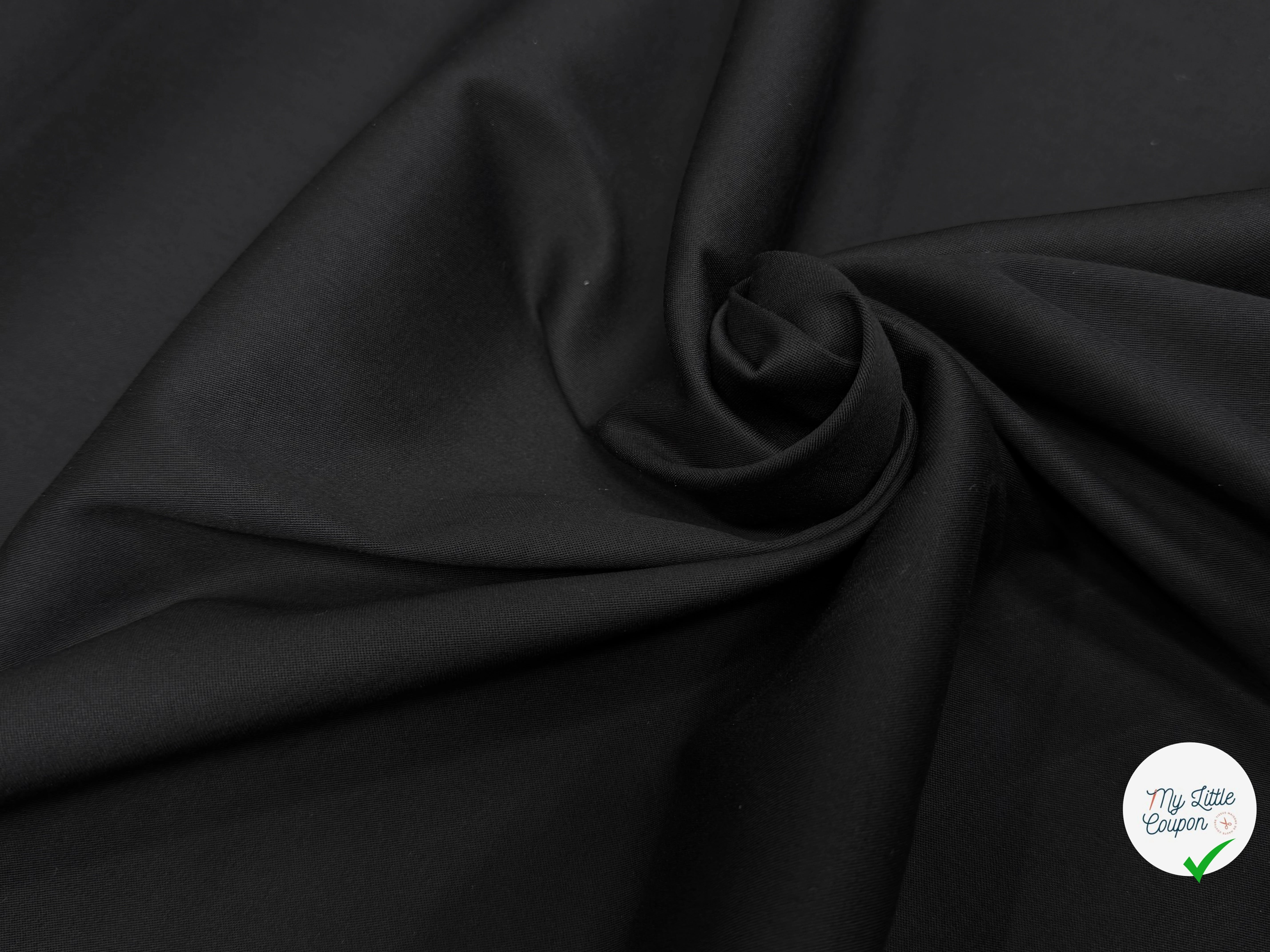 GABARDINE NOIR PEIGNÉE COTON COUTURE - My Little Coupon