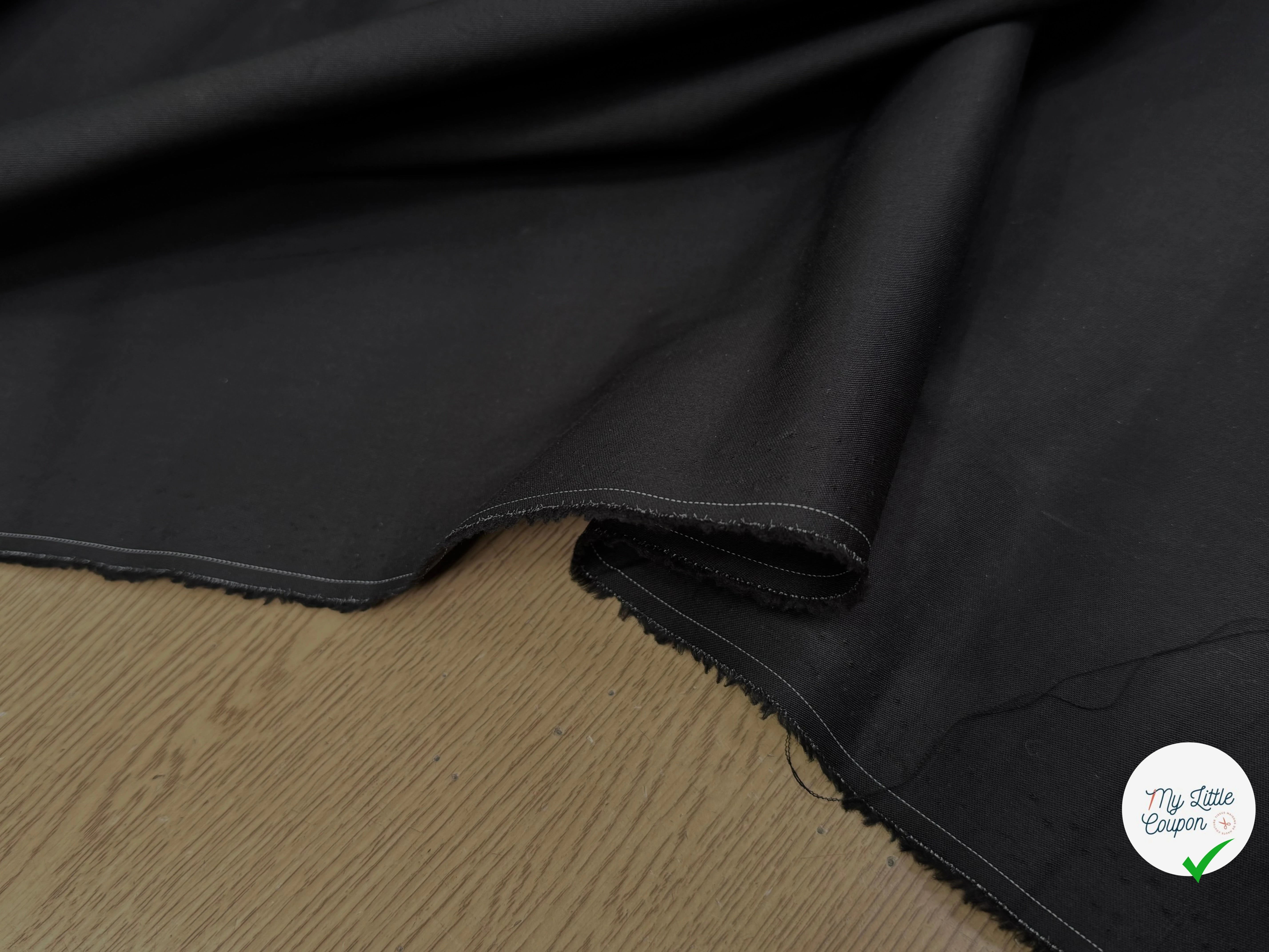 GABARDINE NOIR PEIGNÉE COTON COUTURE - My Little Coupon
