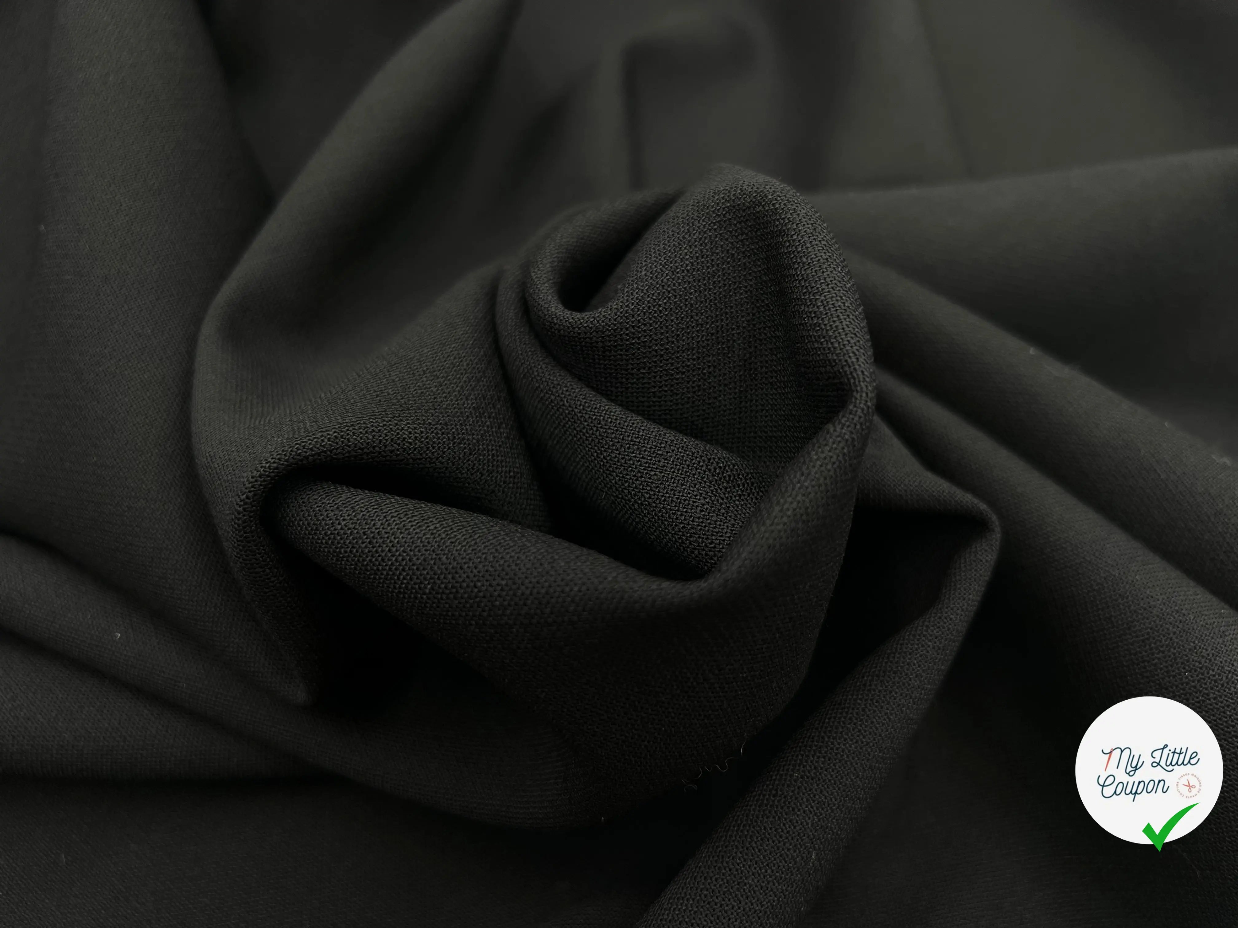 GABARDINE NOIRE STRETCH - My Little Coupon - tissu - coudre