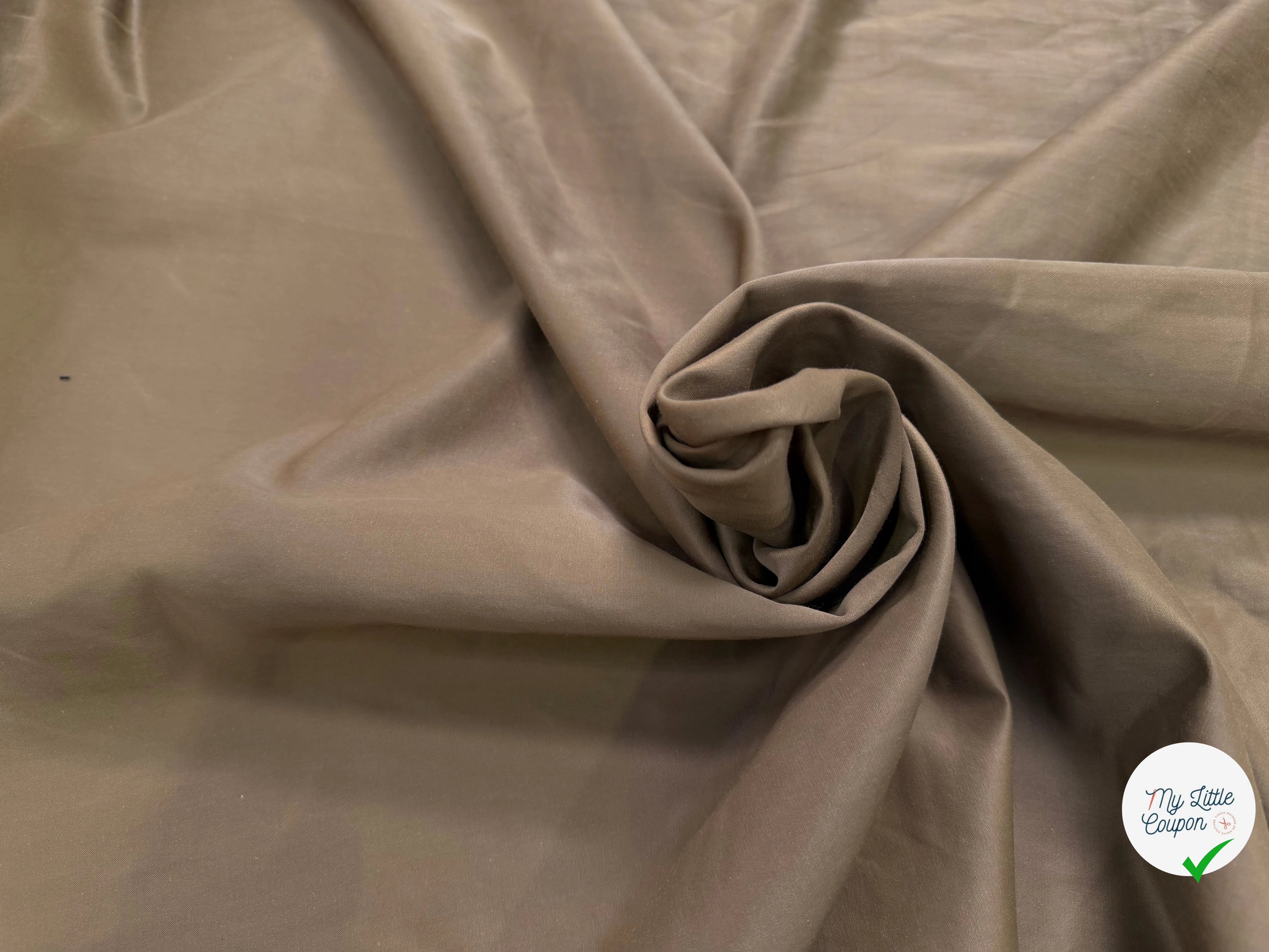 GABARDINE PEAU DE PECHE CAMEL FONCÉ REVERSIBLE - My Little Coupon