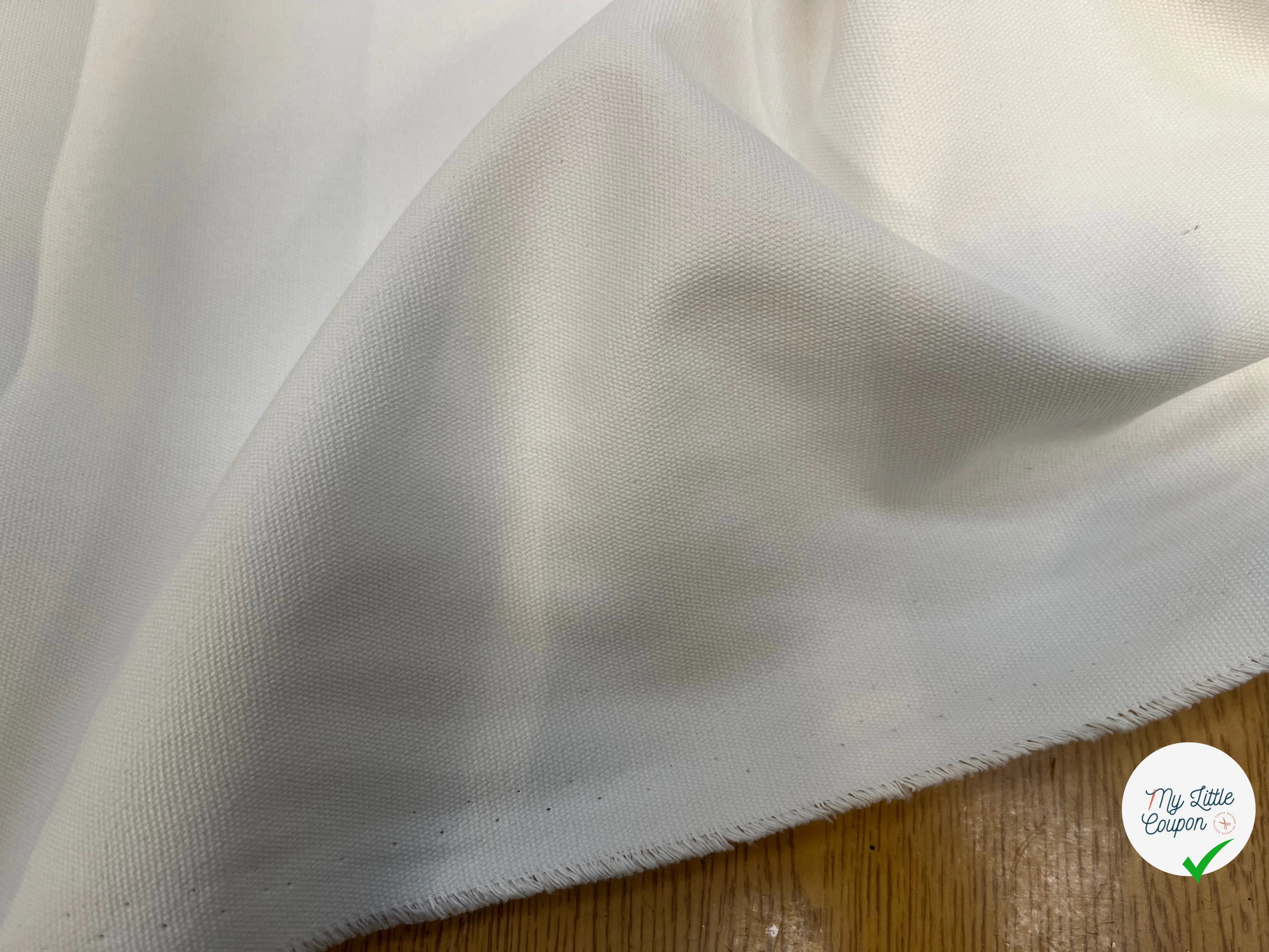 GABARDINE PIQUÉE EFFET CRAQUANTE BLANC PLÂTRE - My Little Coupon