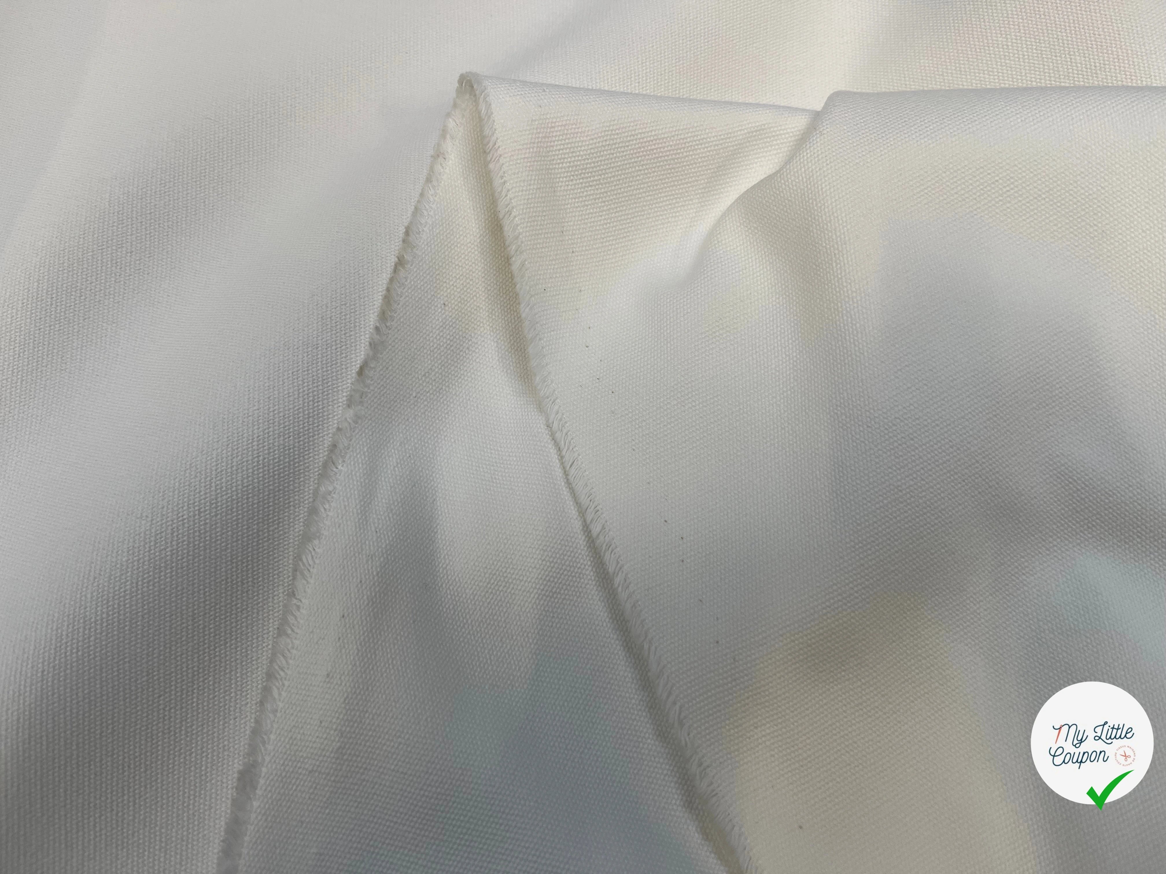 GABARDINE PIQUÉE EFFET CRAQUANTE BLANC PLÂTRE - My Little Coupon