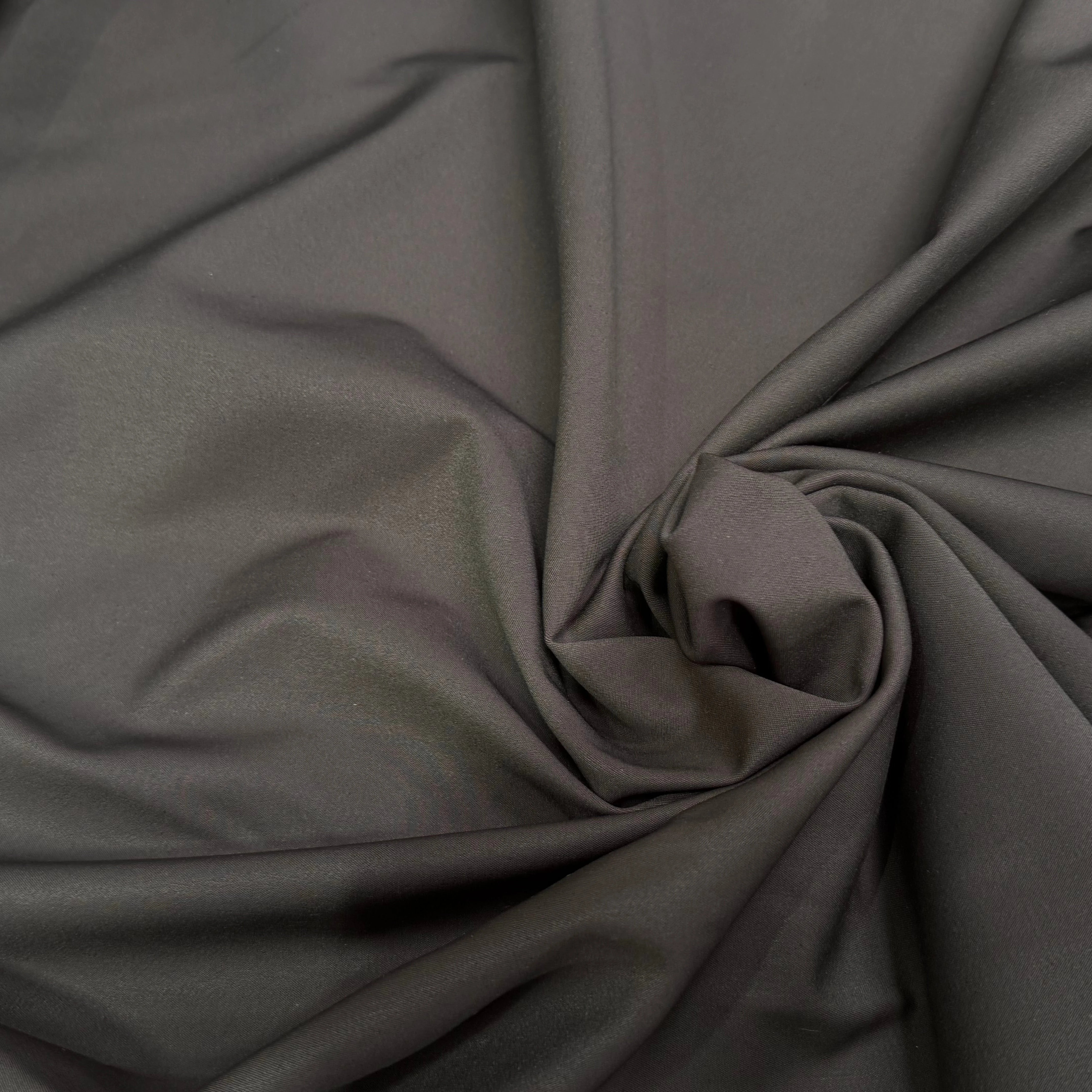GABARDINE POLYCOTON STRETCH PEAU DE PÊCHE BRUN MASTIC - My Little Coupon