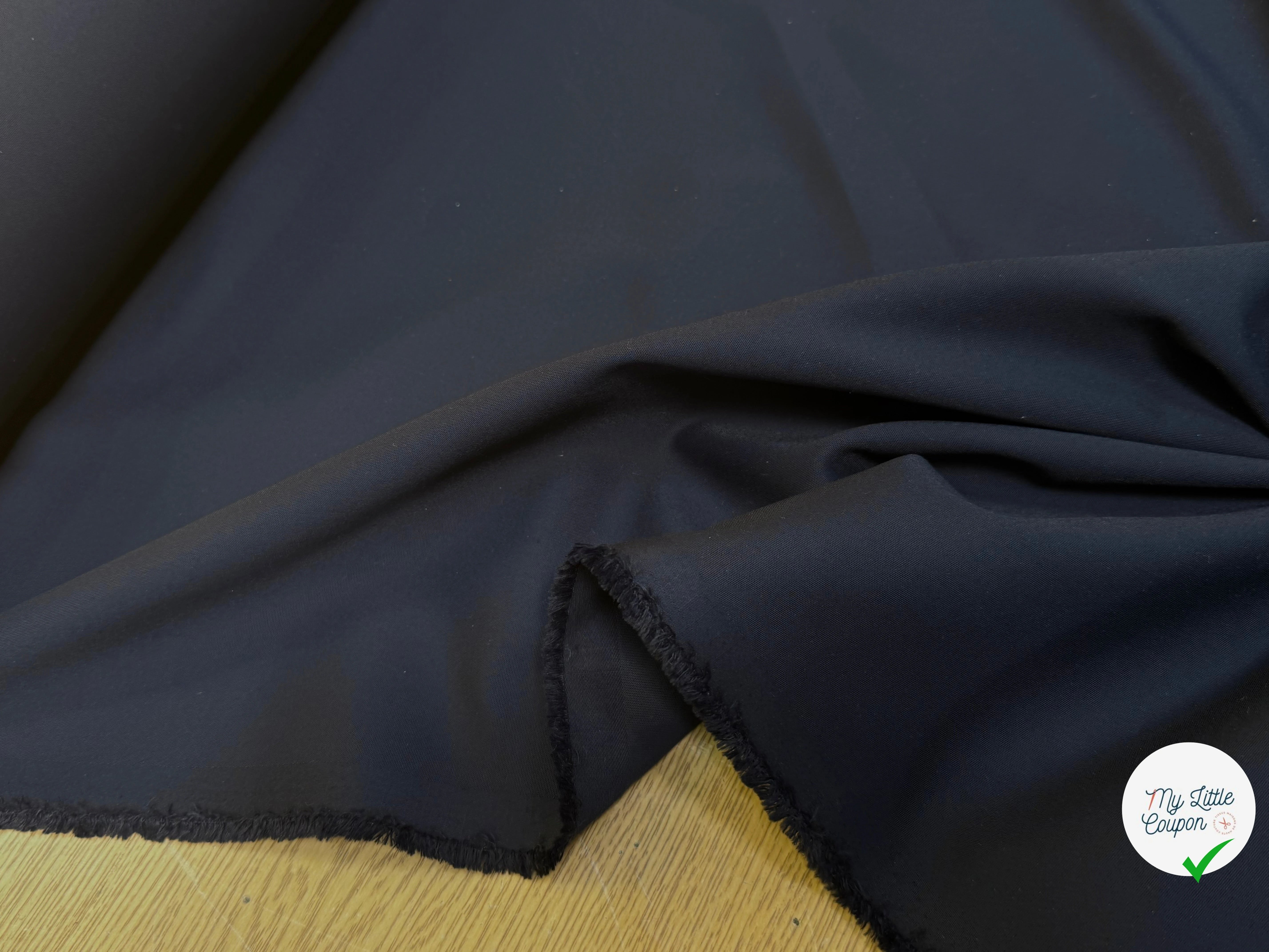 GABARDINE POLYCOTON TOUCHER SOYEUX STRETCH BLEU MARINE 51% COTON - My Little Coupon