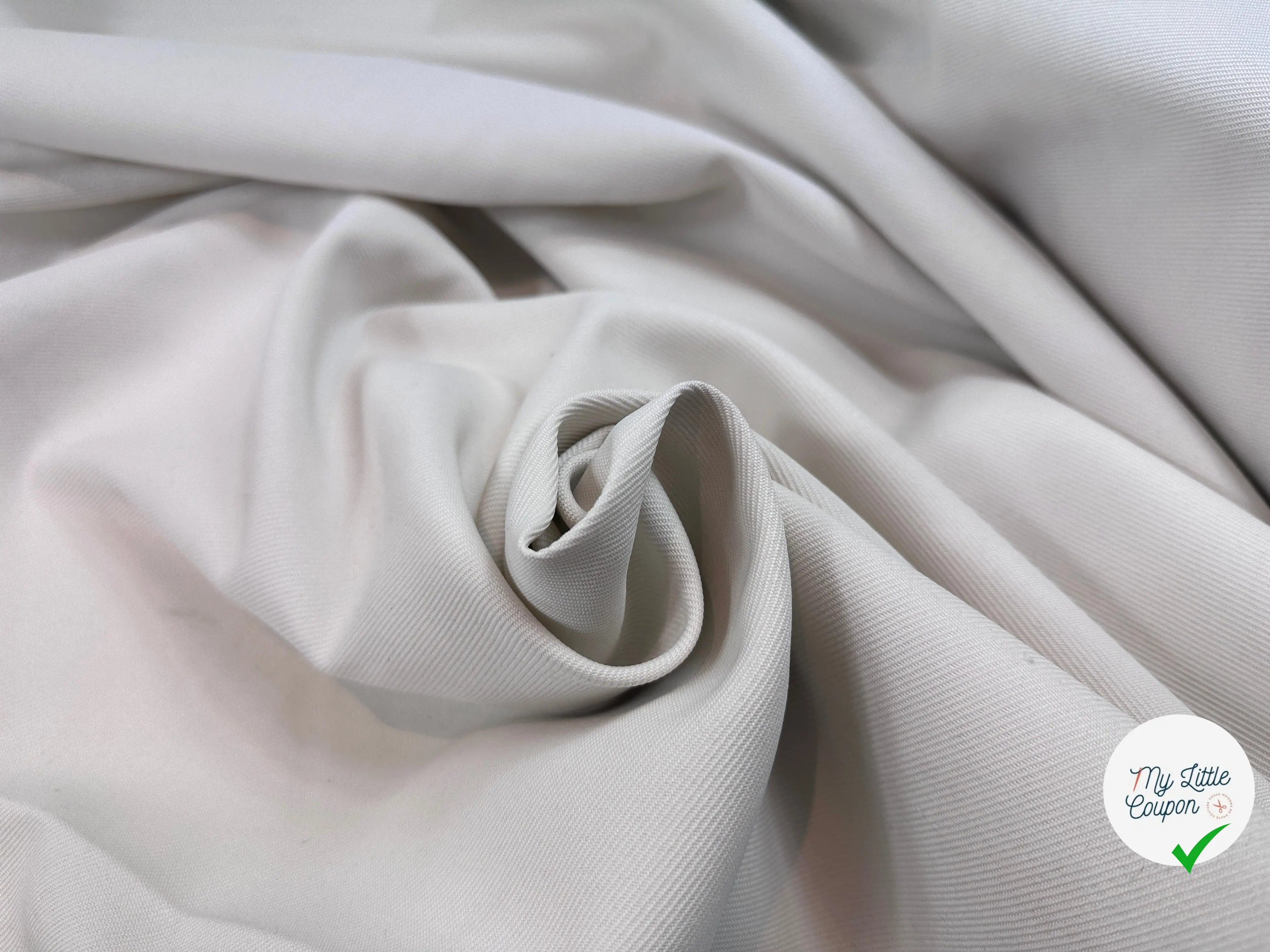 GABARDINE POLYESTER DRILL COLORIS BLANC CASSÉ MSO