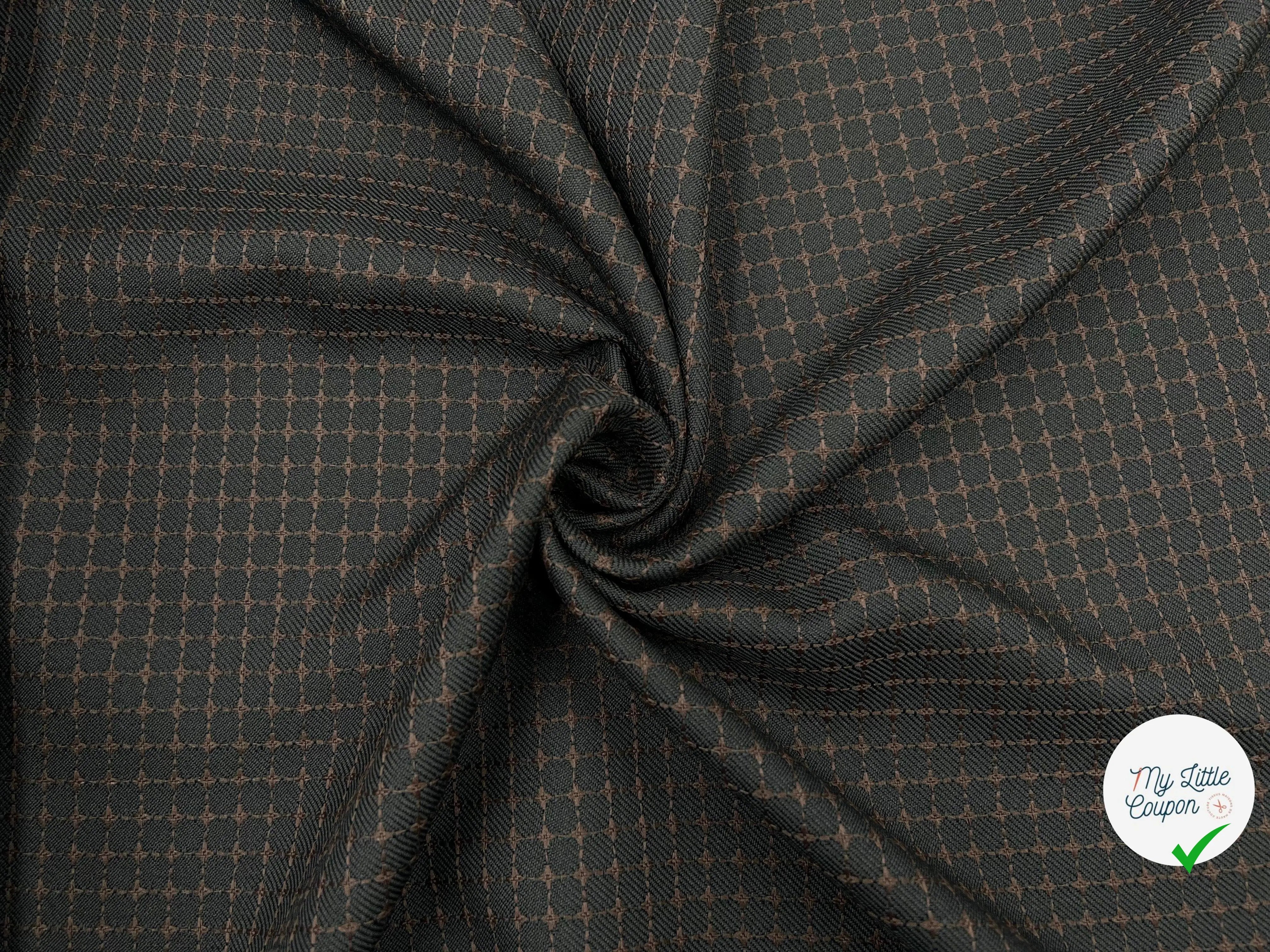 GABARDINE POLYESTER DRILL SURPIQUÉE DE CARREAUX - My Little Coupon - tissu - coudre