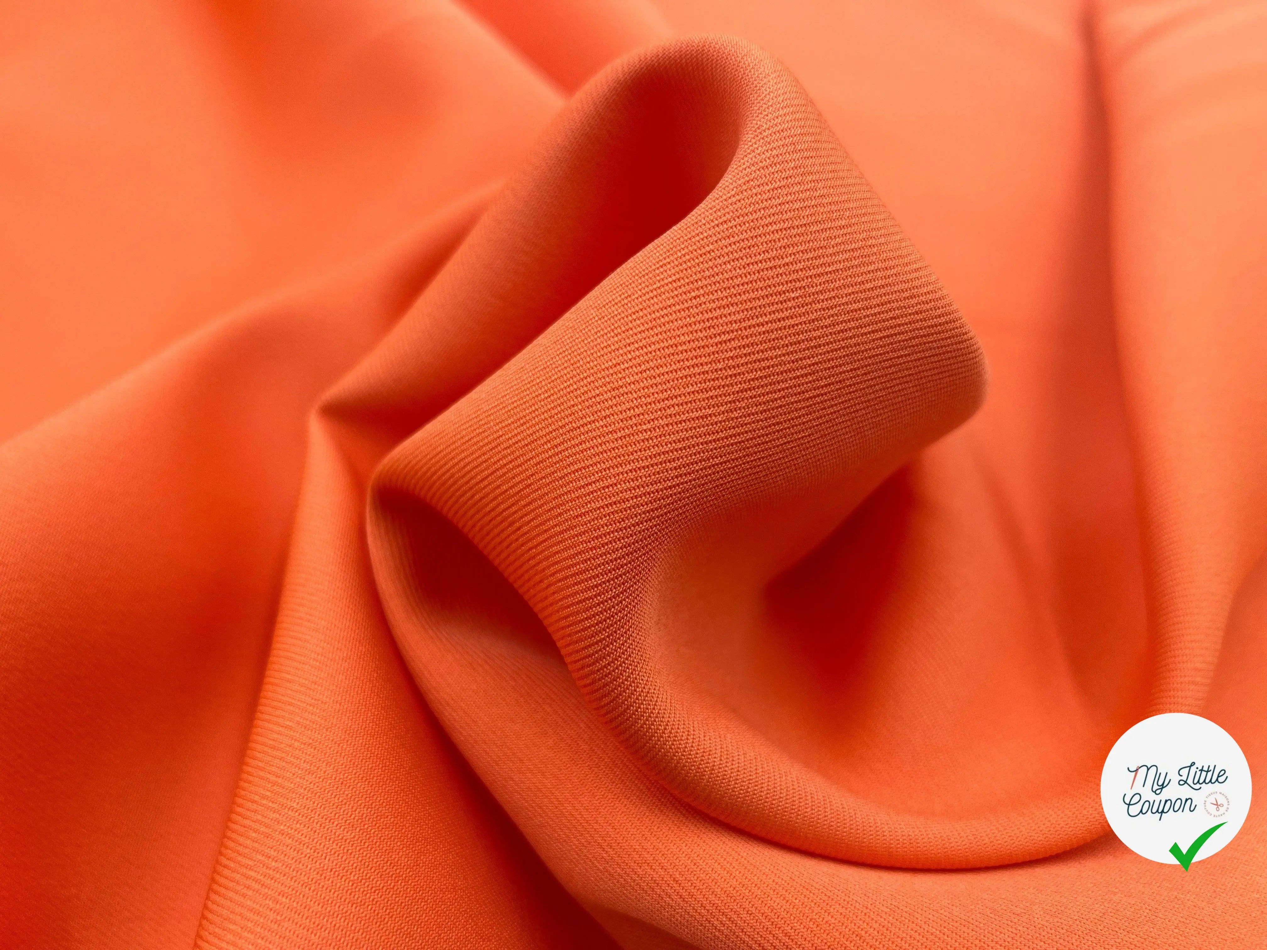 GABARDINE POLYESTER JAPON FINEMENT SERGÉE ET ORANGÉE - My Little Coupon - tissu - coudre