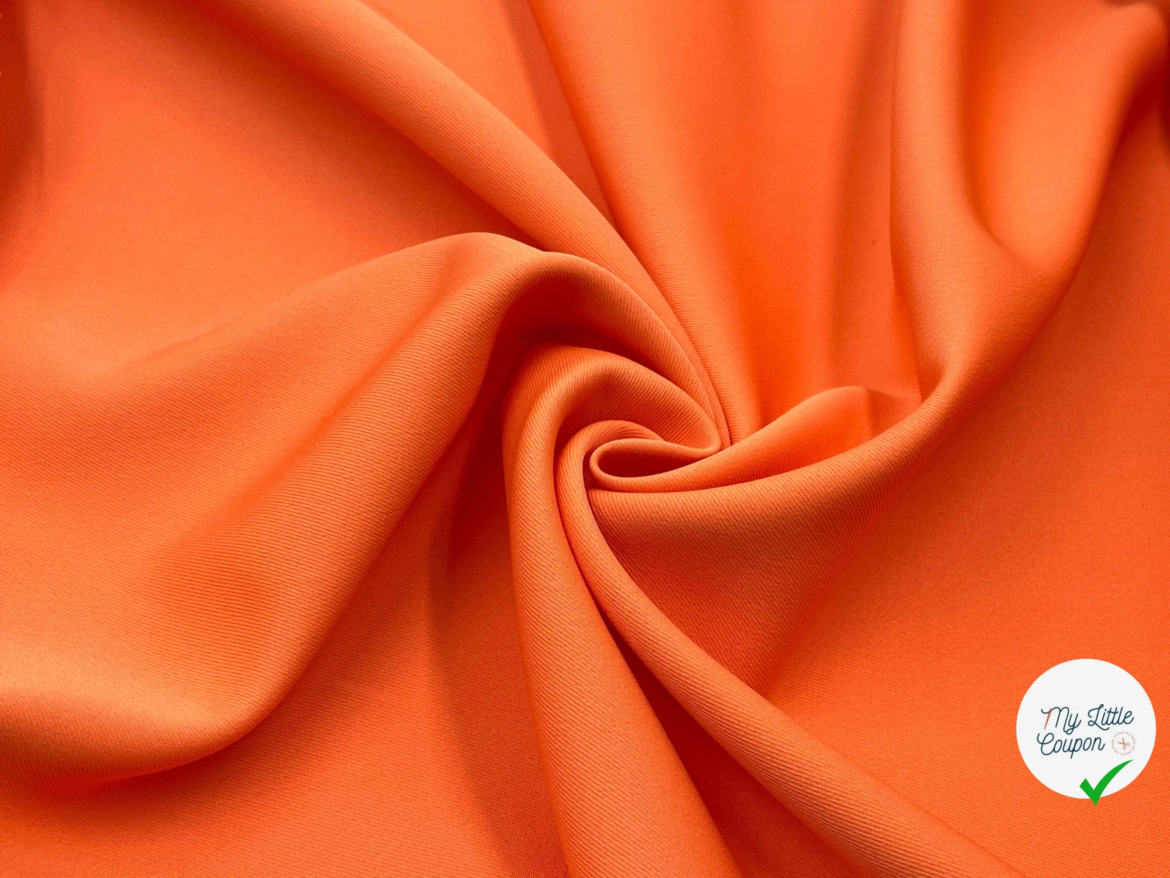 GABARDINE POLYESTER JAPON FINEMENT SERGÉE ET ORANGÉE - My Little Coupon - tissu - coudre