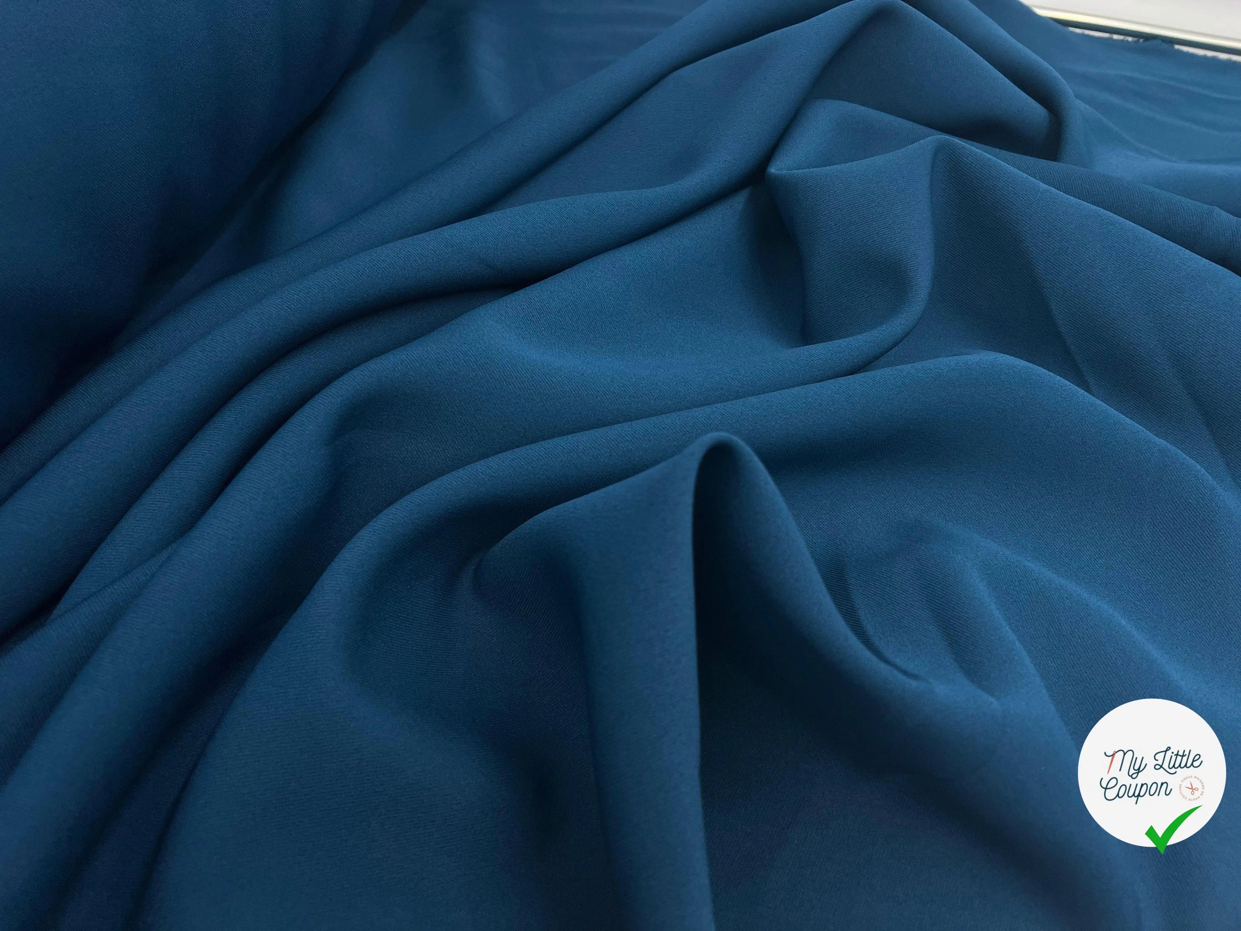 GABARDINE POLYESTER QUALITÉ JAPON BLEU PÉTROLE - My Little Coupon - tissu - coudre