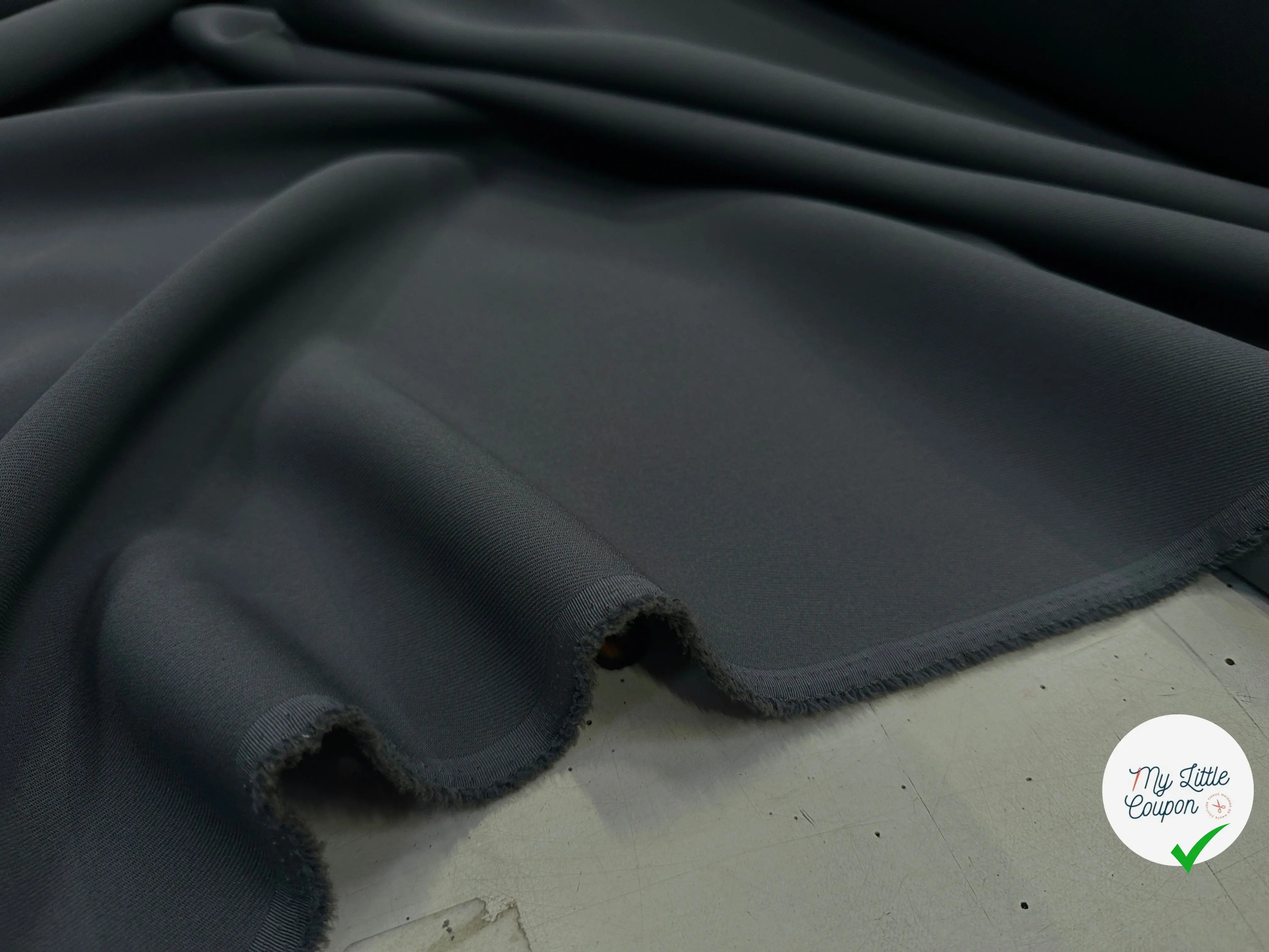 GABARDINE POLYESTER STEEL GREY - My Little Coupon