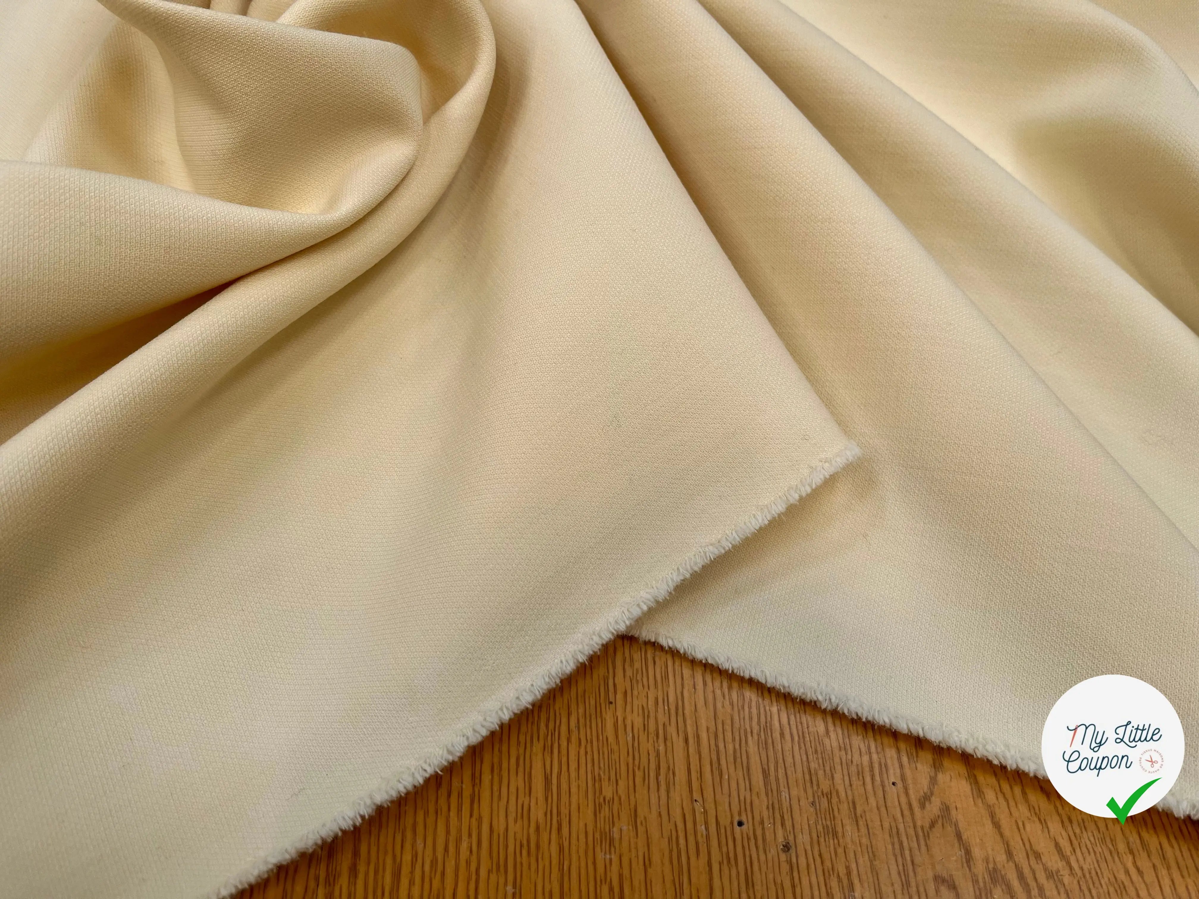 GABARDINE POLYLAINE LYOCEL JAUNE CLAIR - My Little Coupon