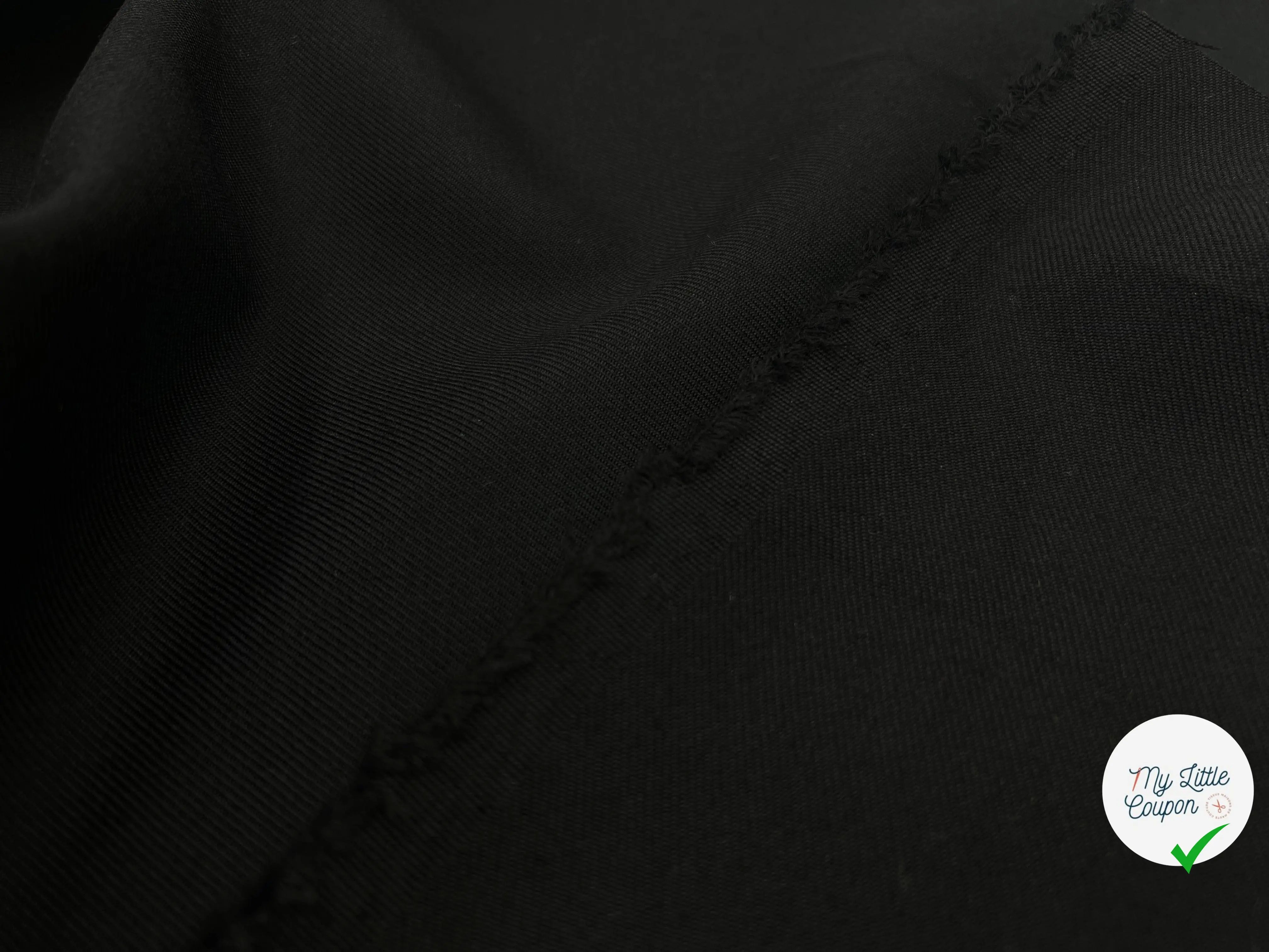 GABARDINE POLYLAINE RIGIDE BLACK - My Little Coupon - tissu - coudre