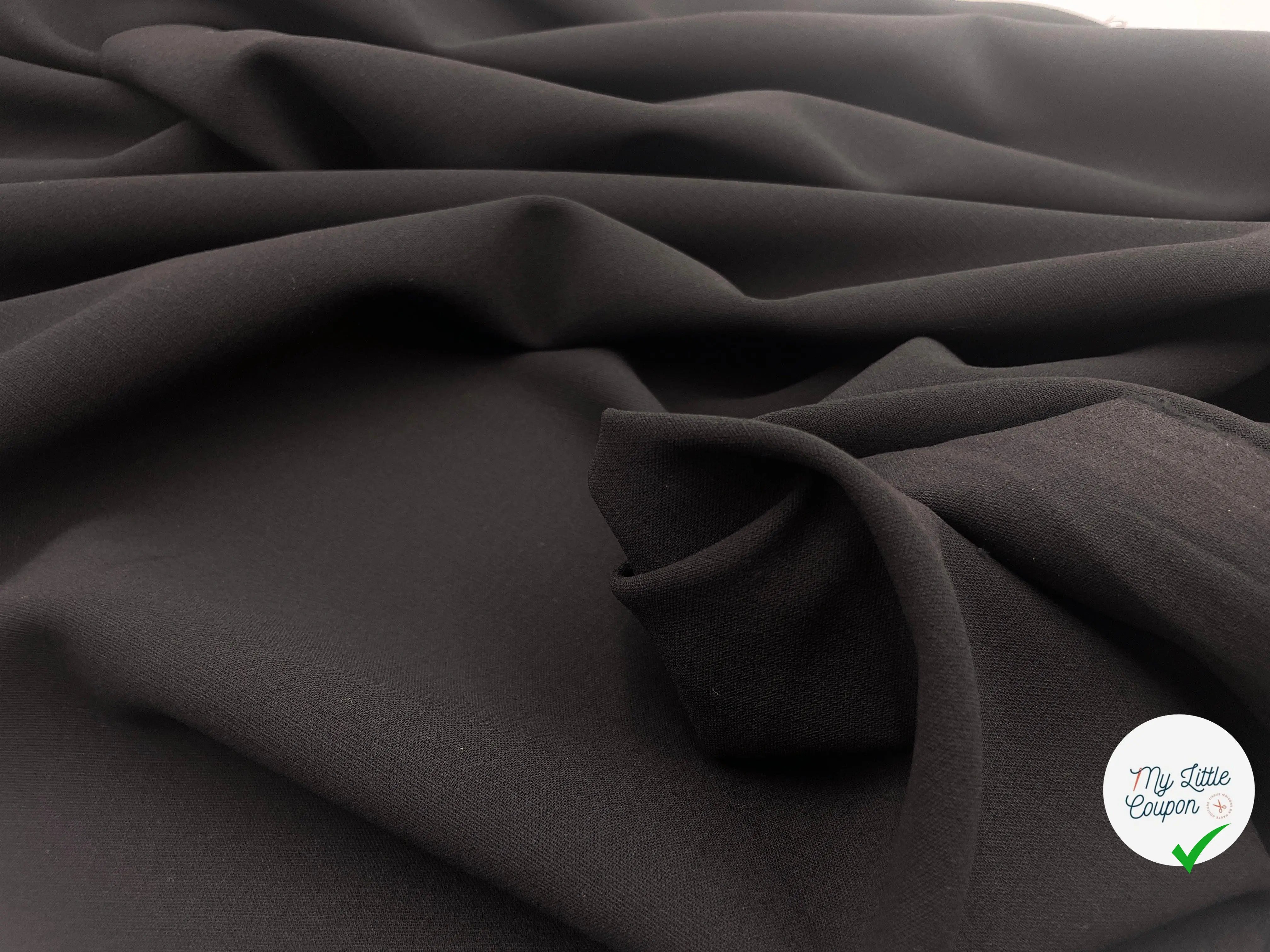 GABARDINE POLYLAINE STRETCH NOIR LÉGÈRE RAYURES TRÈS ÉLÉGANTES - My Little Coupon - tissu - coudre