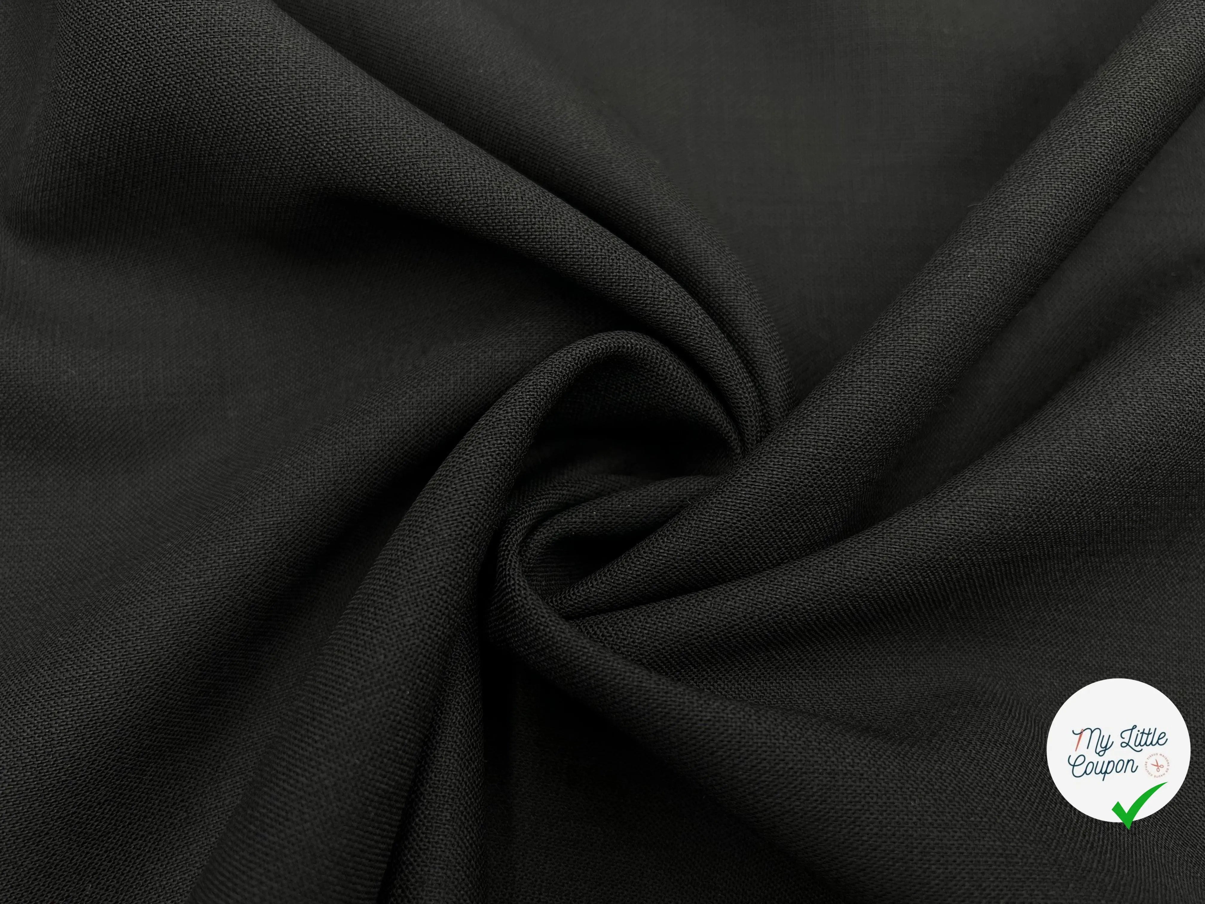 GABARDINE POLYLAINE STRETCH NOIRE - My Little Coupon - tissu - coudre