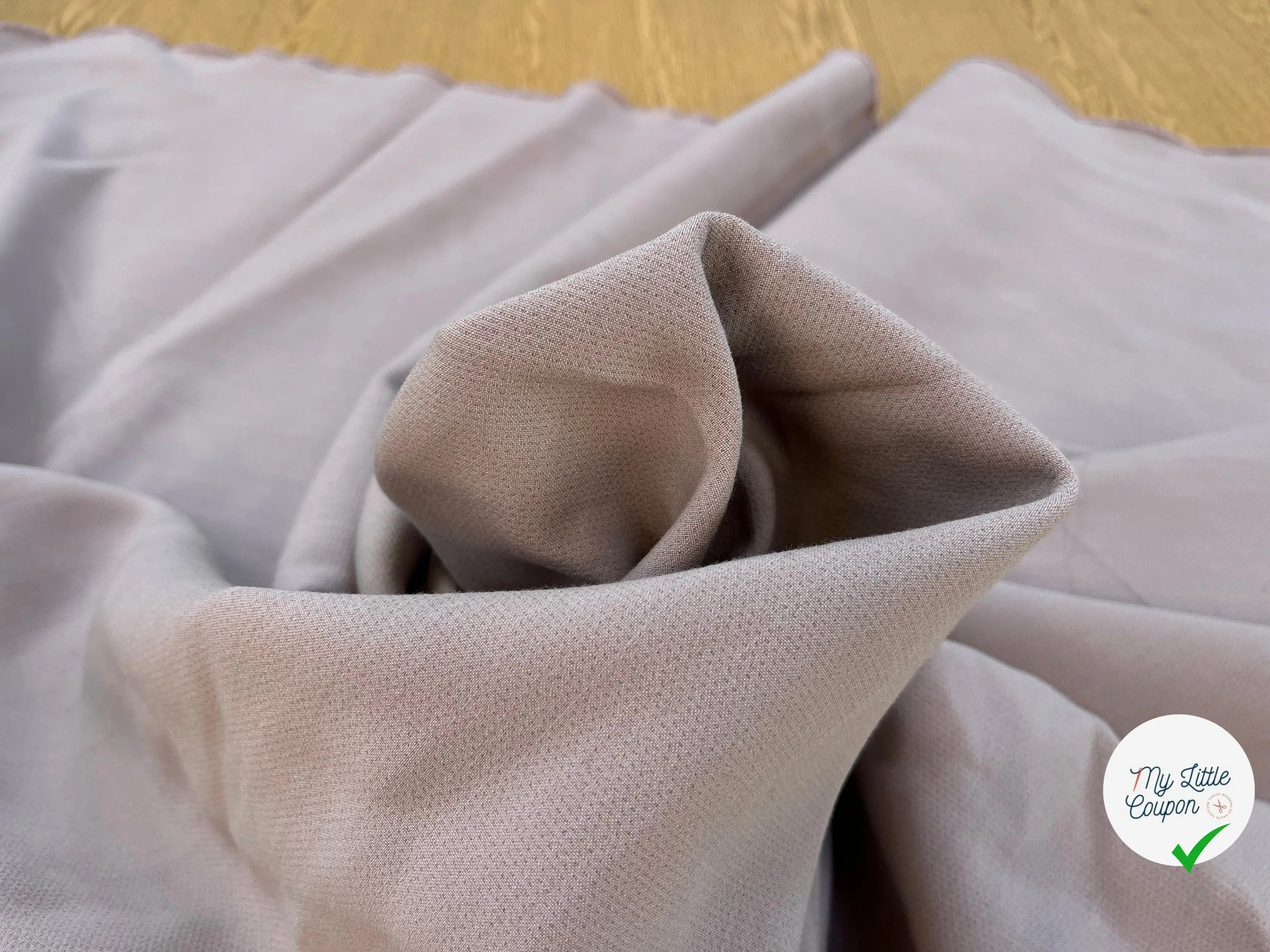 GABARDINE POLYLAINE VIEUX ROSE STRETCH - My Little Coupon