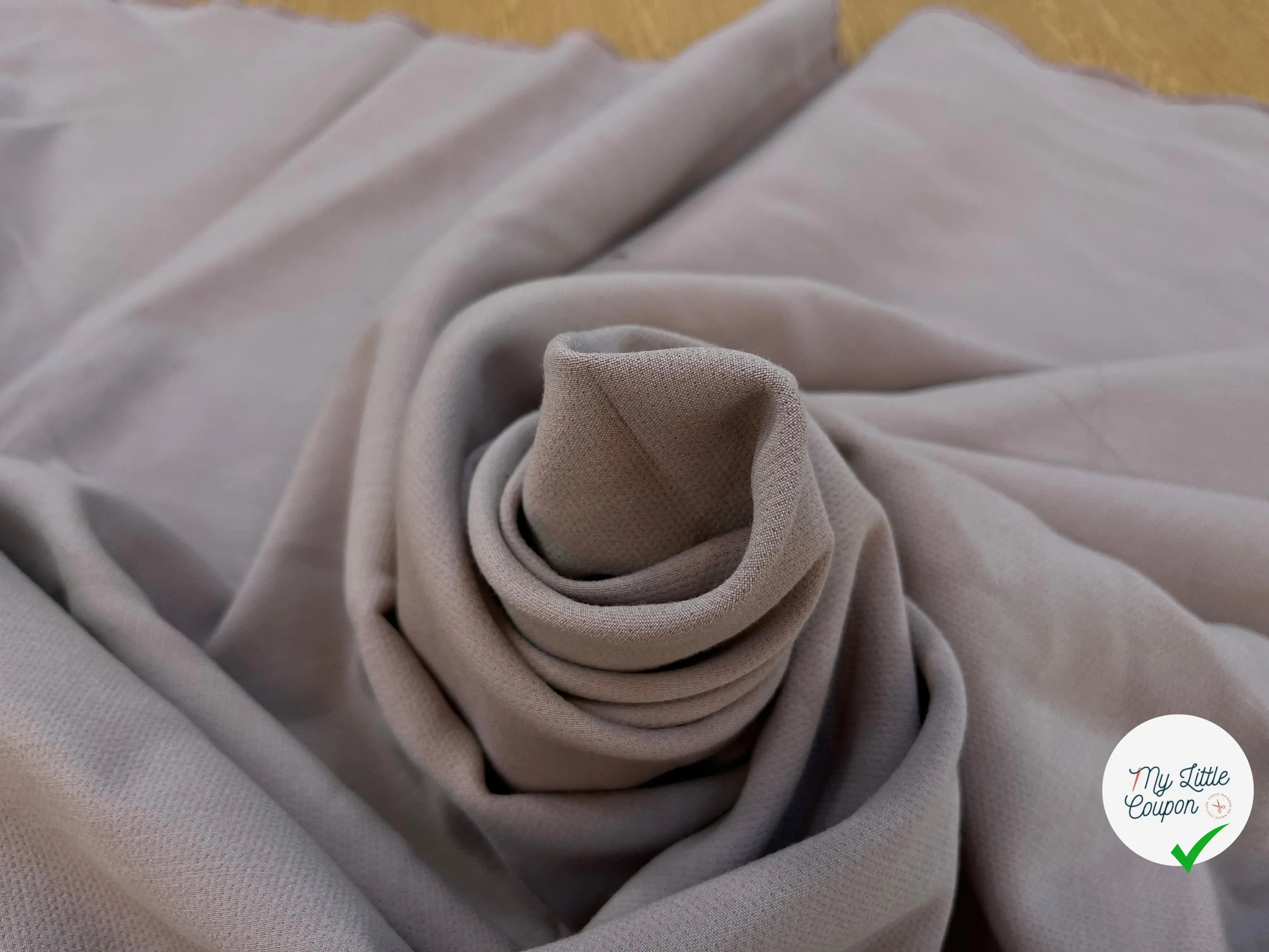 GABARDINE POLYLAINE VIEUX ROSE STRETCH - My Little Coupon