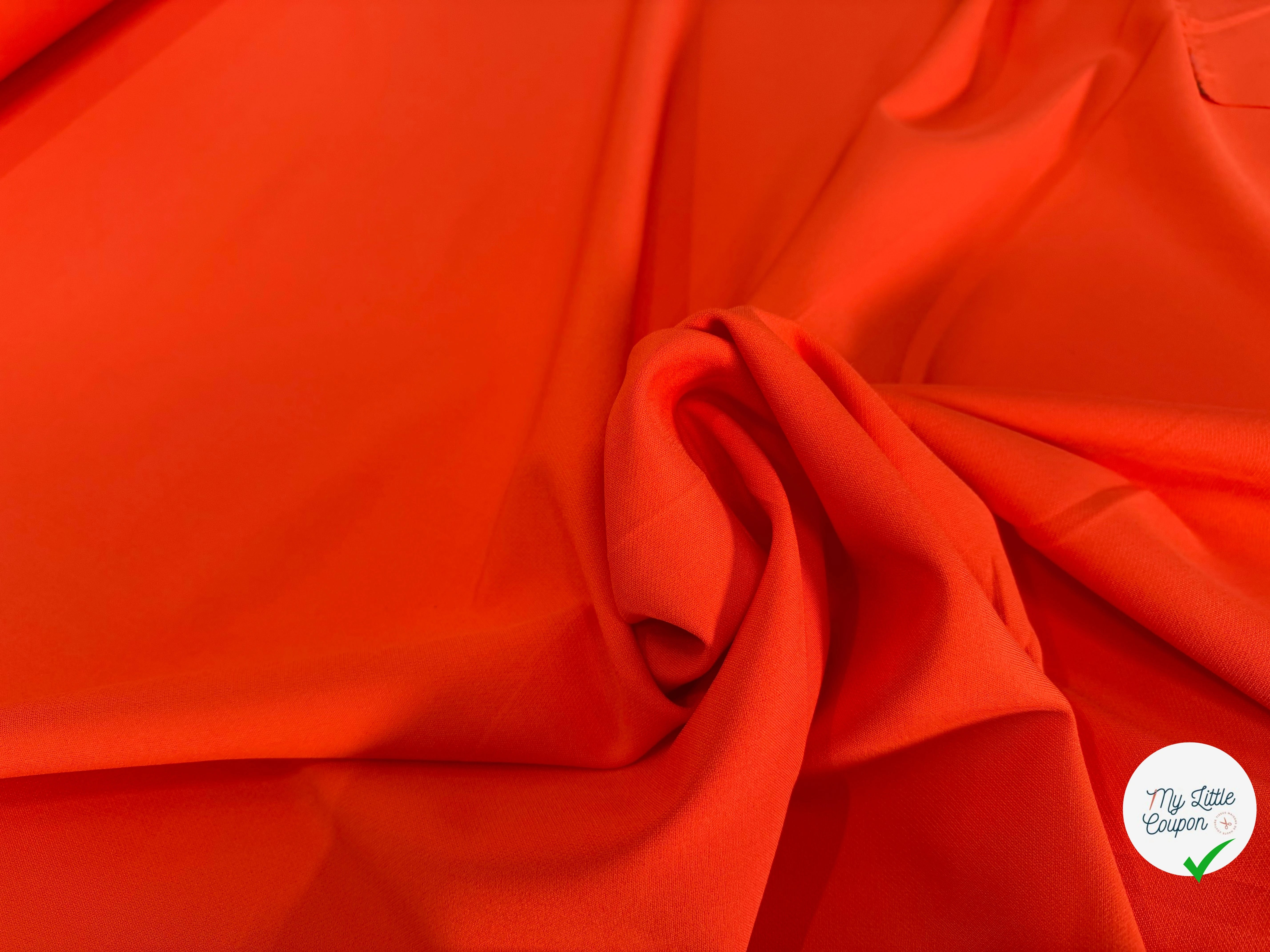 GABARDINE PRESTIGE ITALIEN ORANGE STRETCH - My Little Coupon