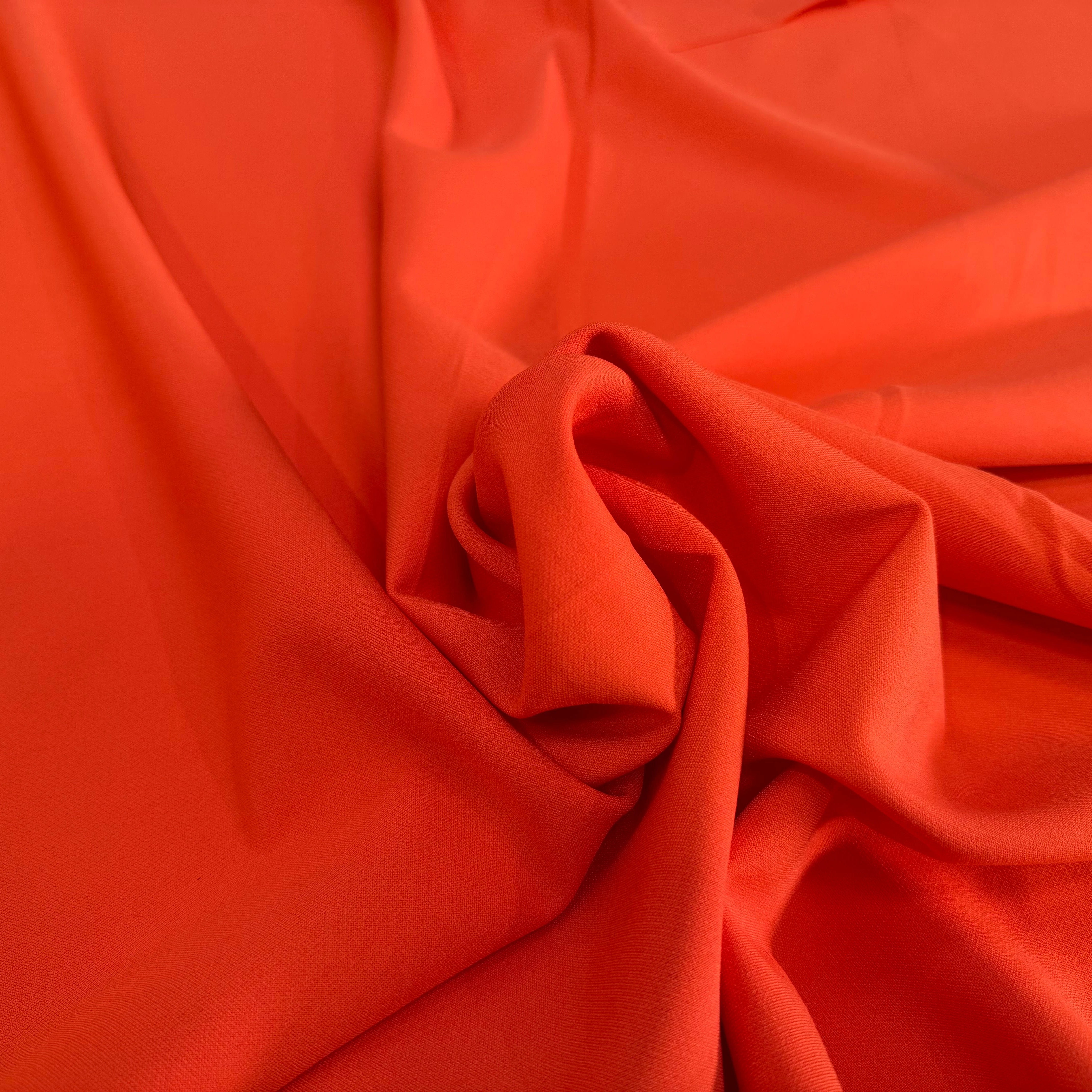 GABARDINE PRESTIGE ITALIEN ORANGE STRETCH - My Little Coupon