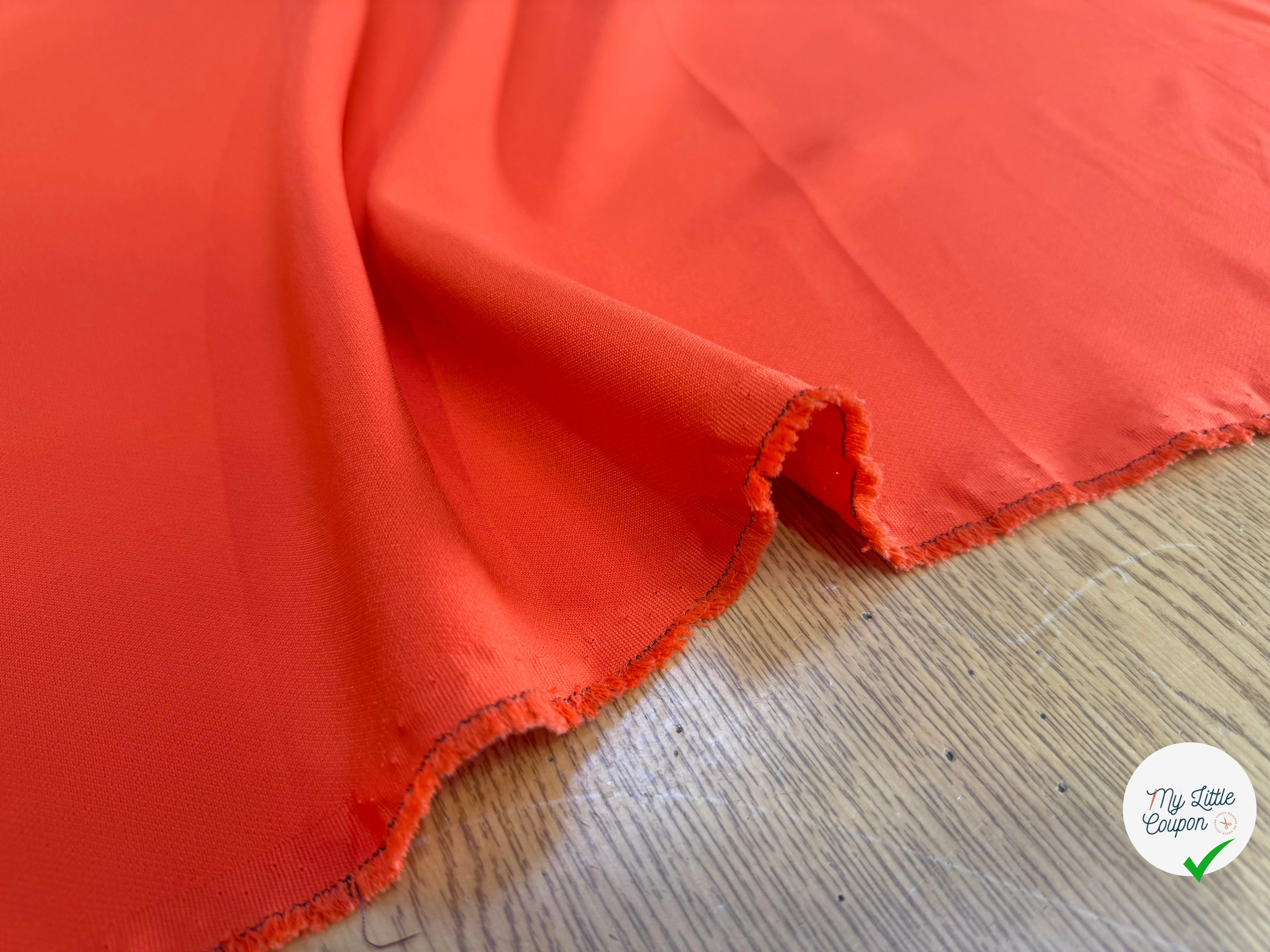 GABARDINE PRESTIGE ITALIEN ORANGE STRETCH - My Little Coupon