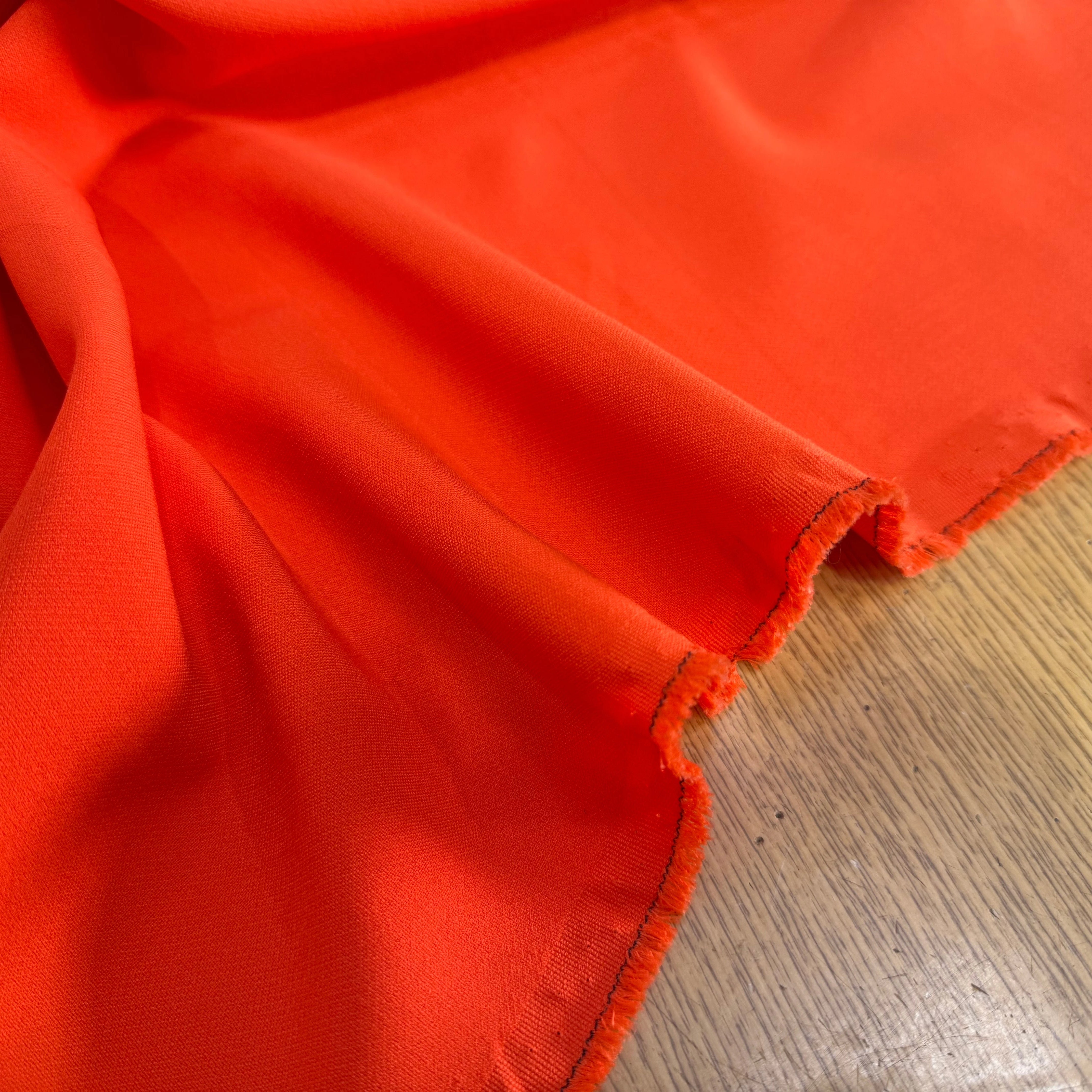 GABARDINE PRESTIGE ITALIEN ORANGE STRETCH - My Little Coupon