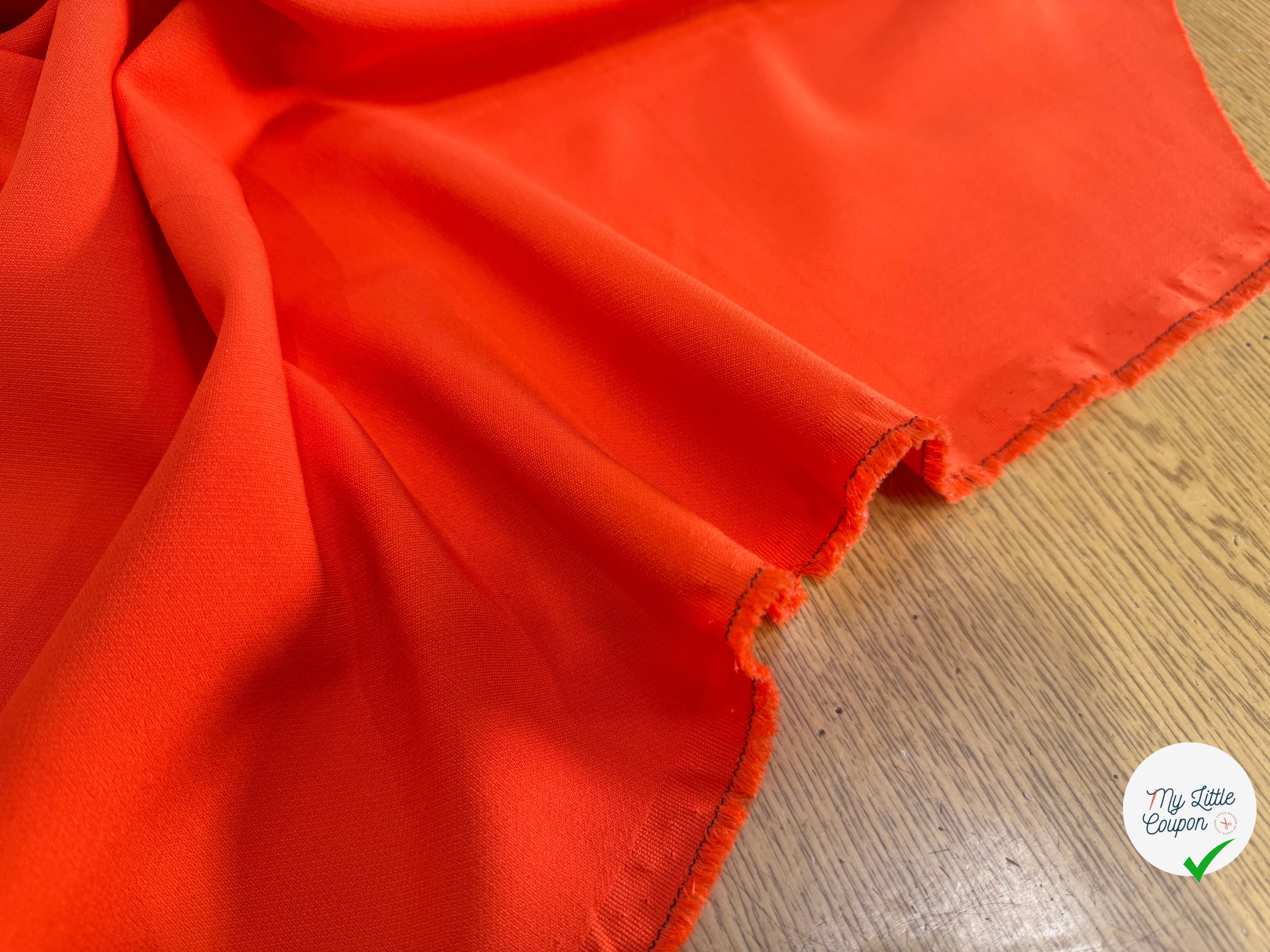 GABARDINE PRESTIGE ITALIEN ORANGE STRETCH - My Little Coupon