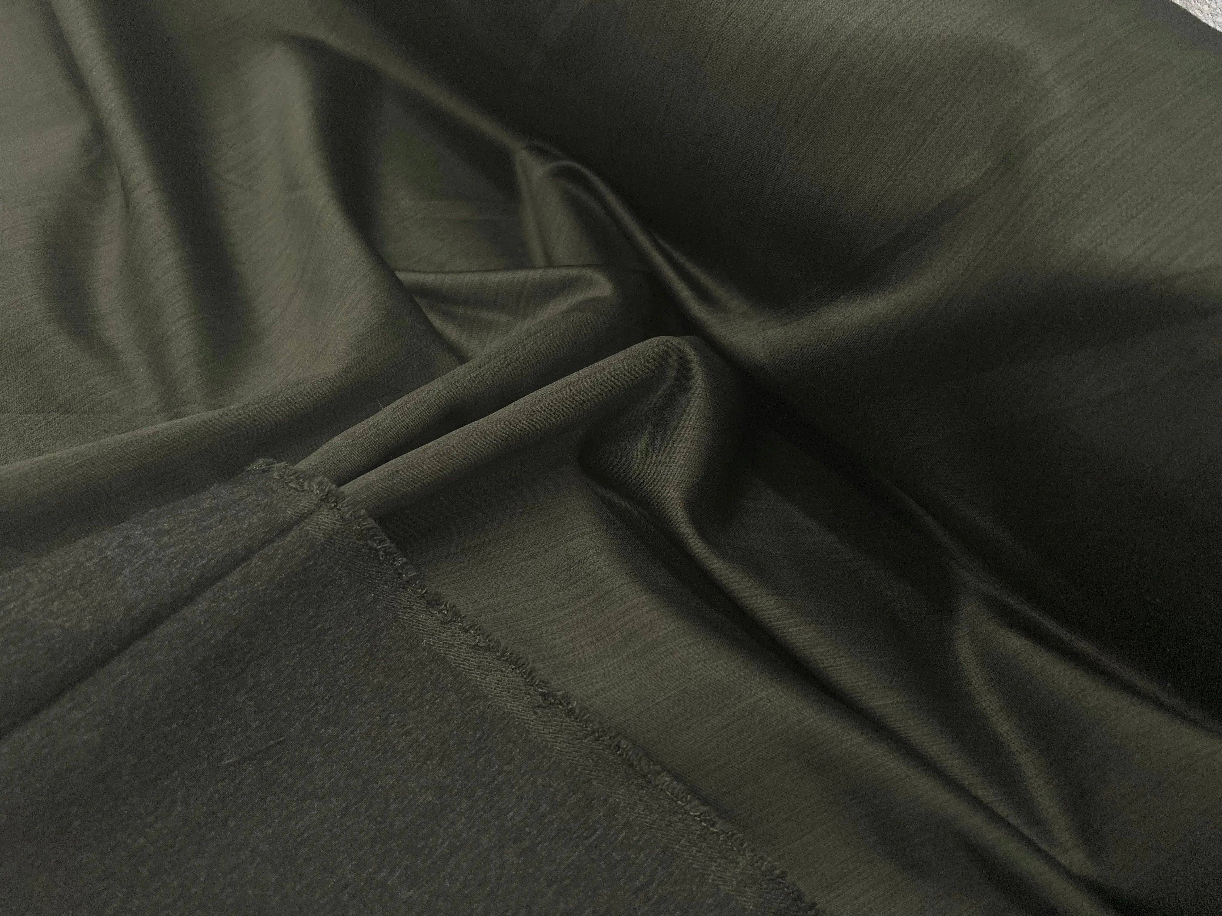 GABARDINE SATINÉE COVER CHINÉ VERT KAKI - My Little Coupon - tissu - coudre