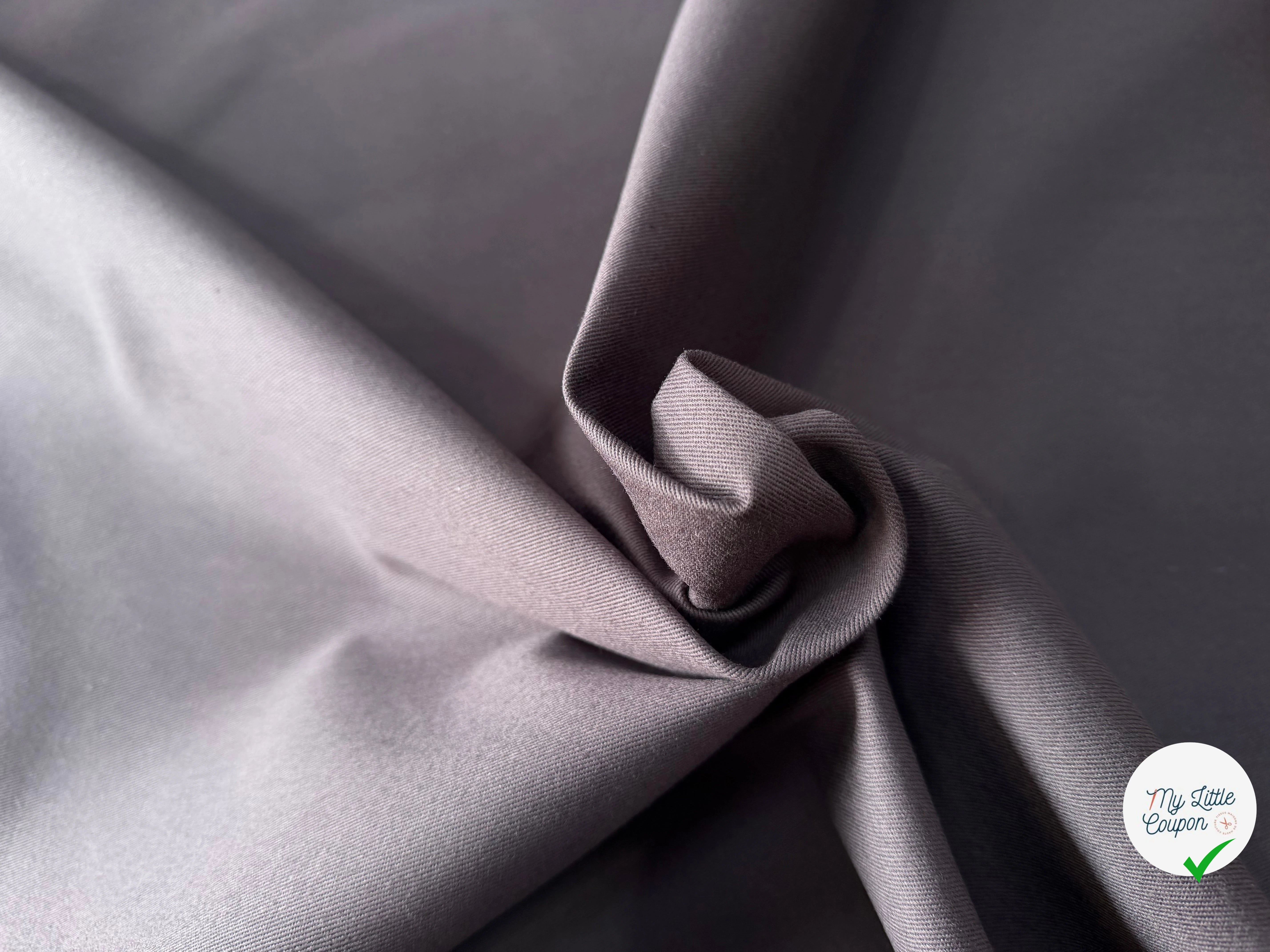 GABARDINE SERGÉE 100% COTON ANTHRACITE 834 150 CM - My Little Coupon