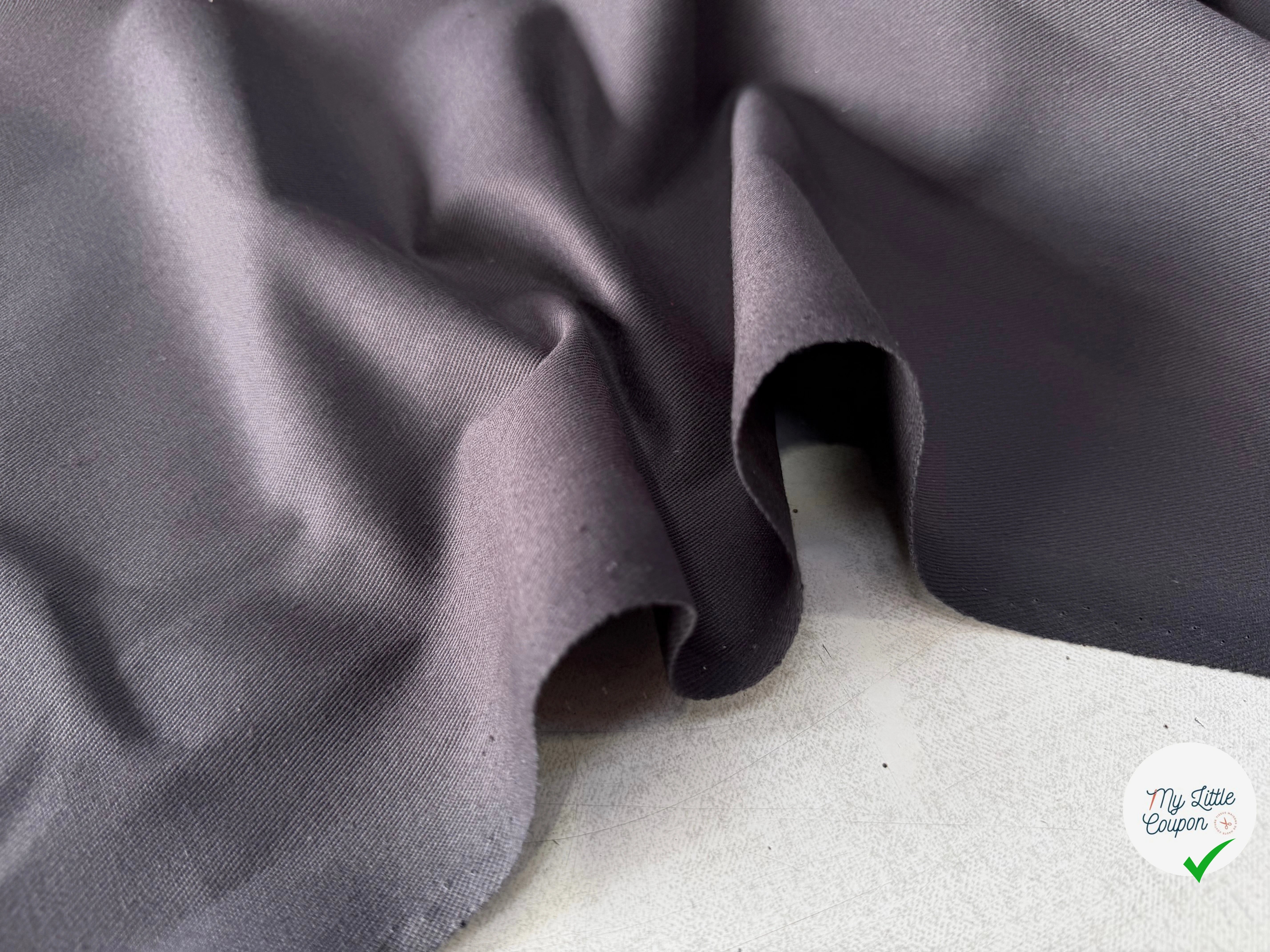 GABARDINE SERGÉE 100% COTON ANTHRACITE 834 150 CM - My Little Coupon