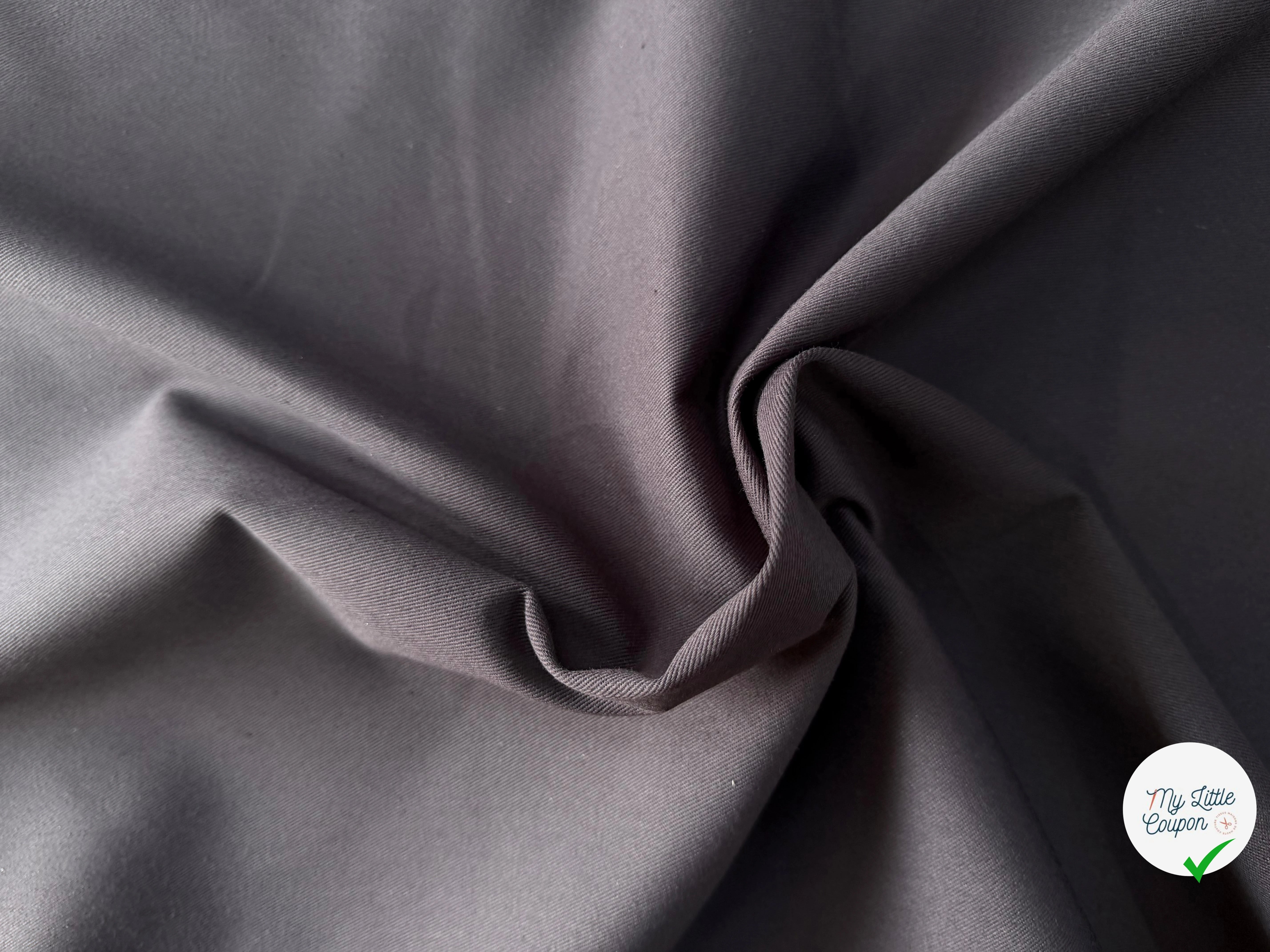 GABARDINE SERGÉE 100% COTON ANTHRACITE 834 150 CM - My Little Coupon