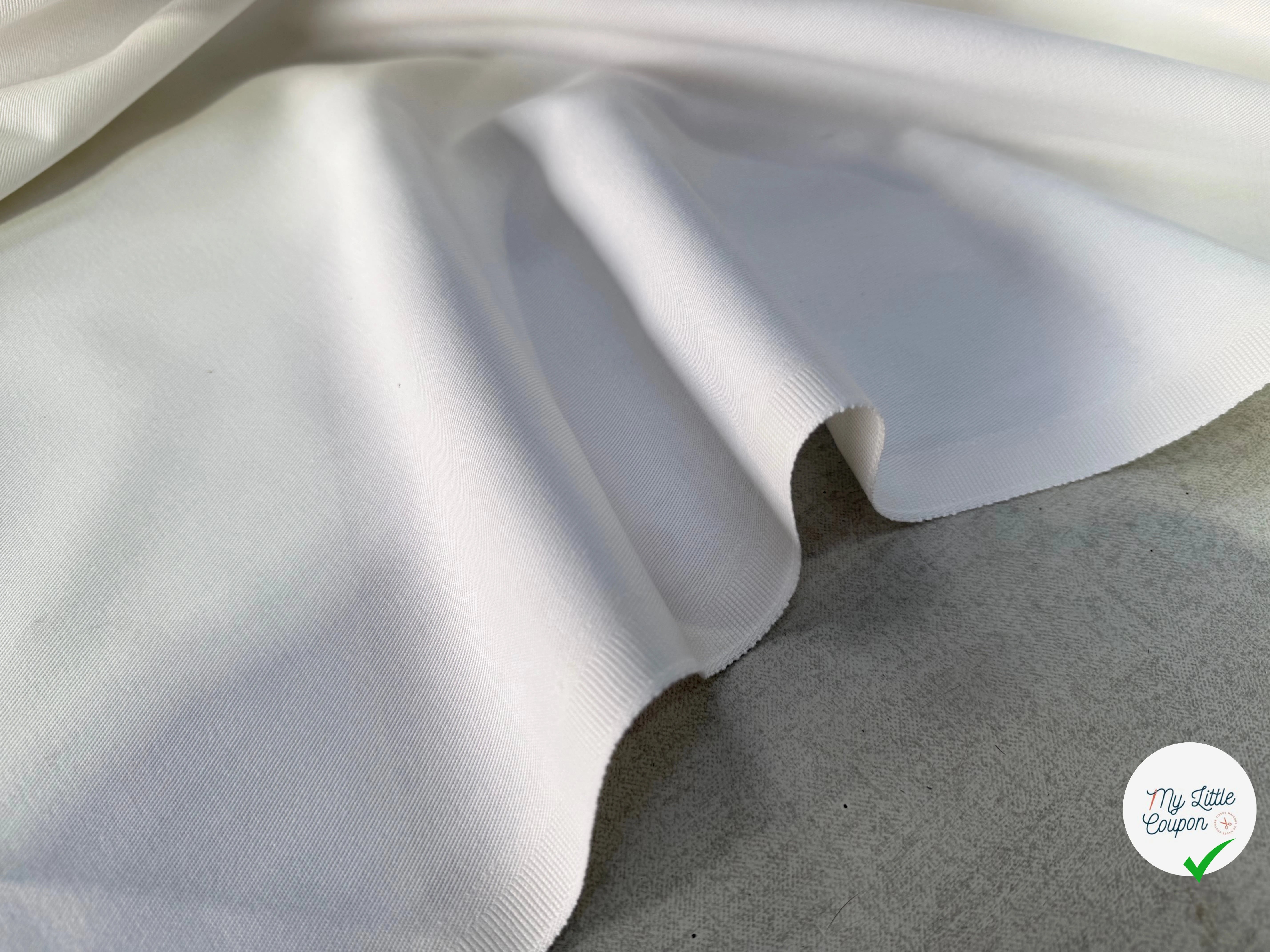GABARDINE SERGÉE 100% COTON BLANC 802 150 CM - My Little Coupon