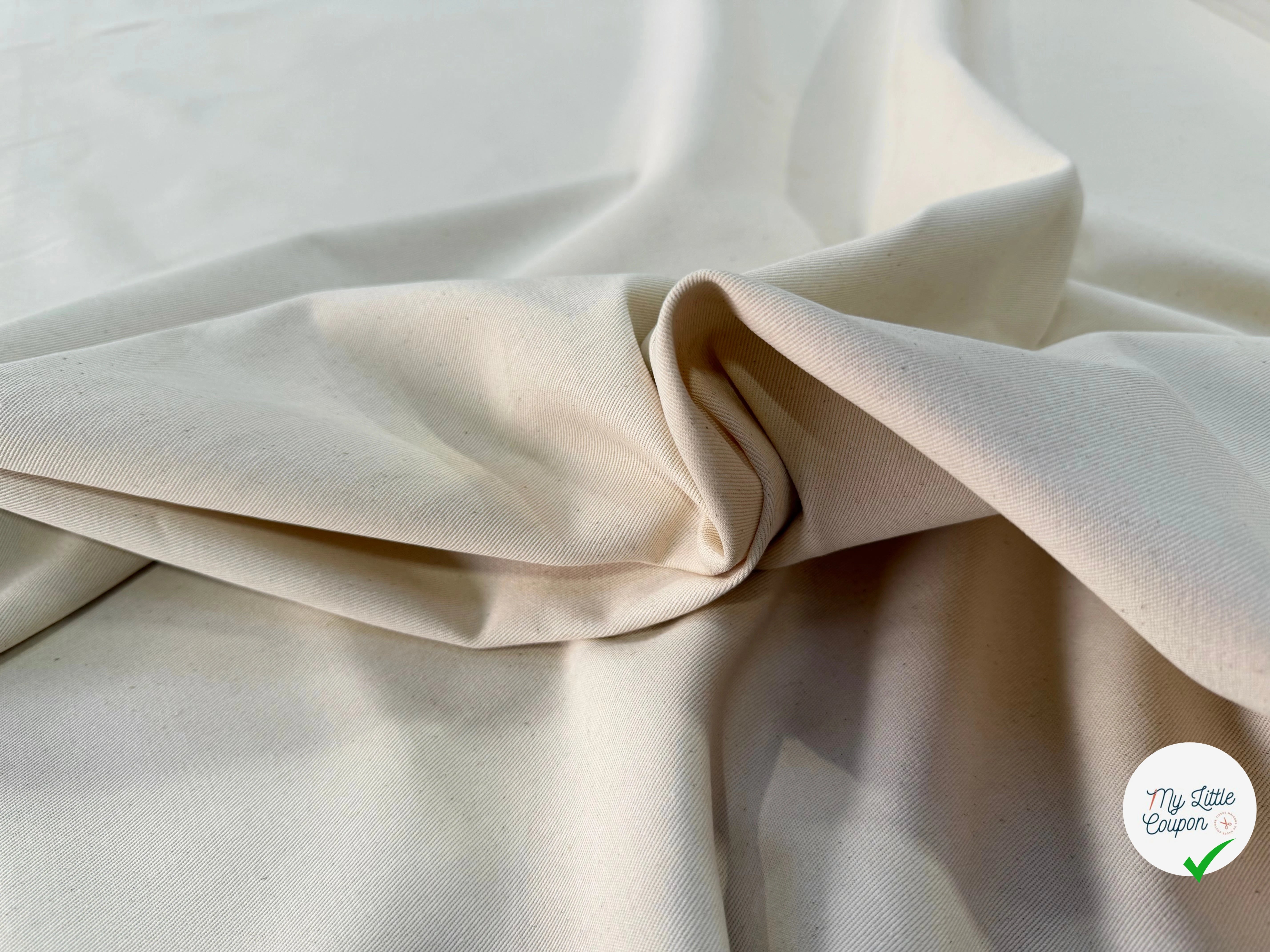GABARDINE SERGÉE 100% COTON ECRU 801 150 CM - My Little Coupon