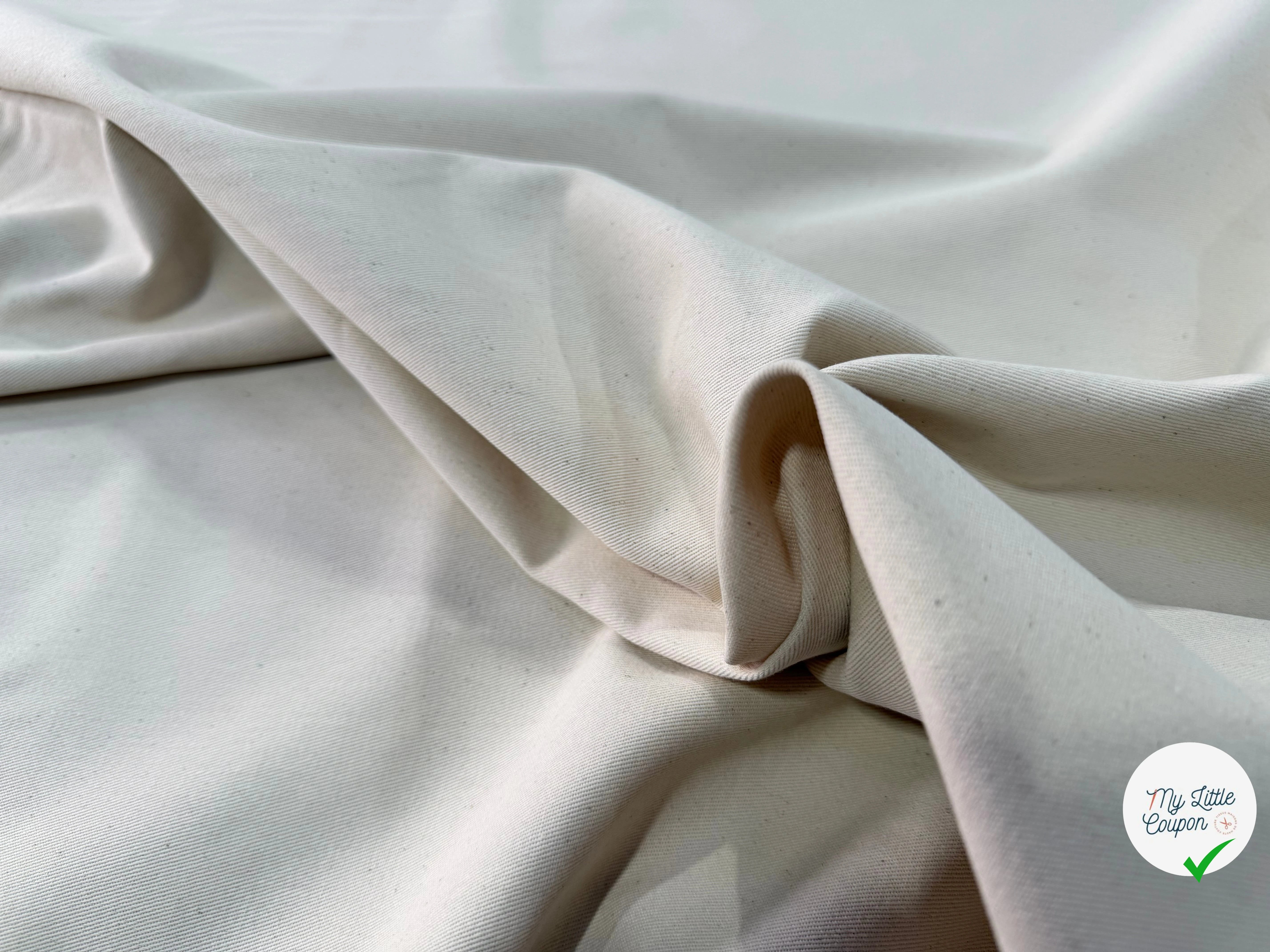 GABARDINE SERGÉE 100% COTON ECRU 801 150 CM - My Little Coupon