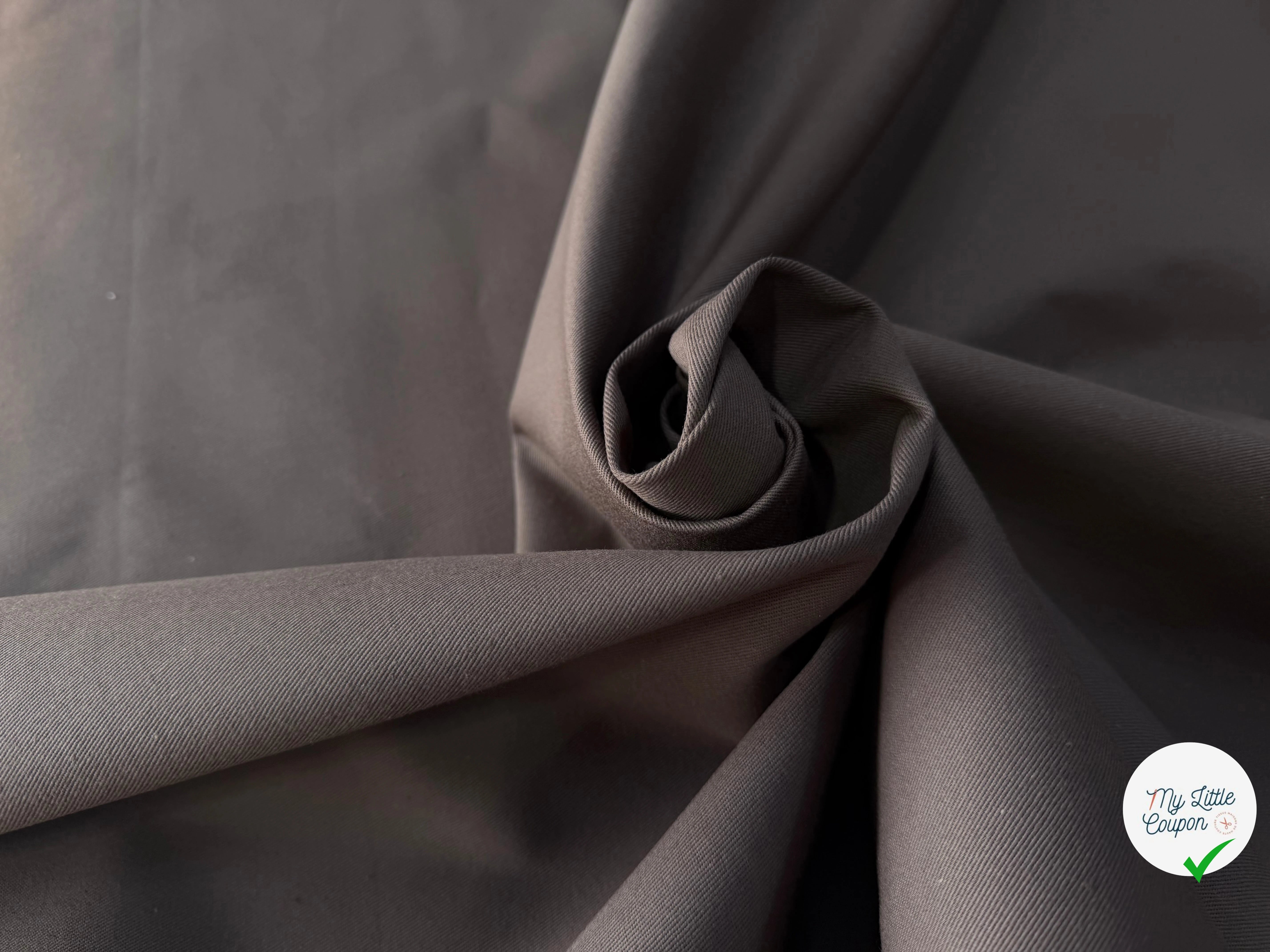 GABARDINE SERGÉE 100% COTON GASOIL 840 150 CM - My Little Coupon