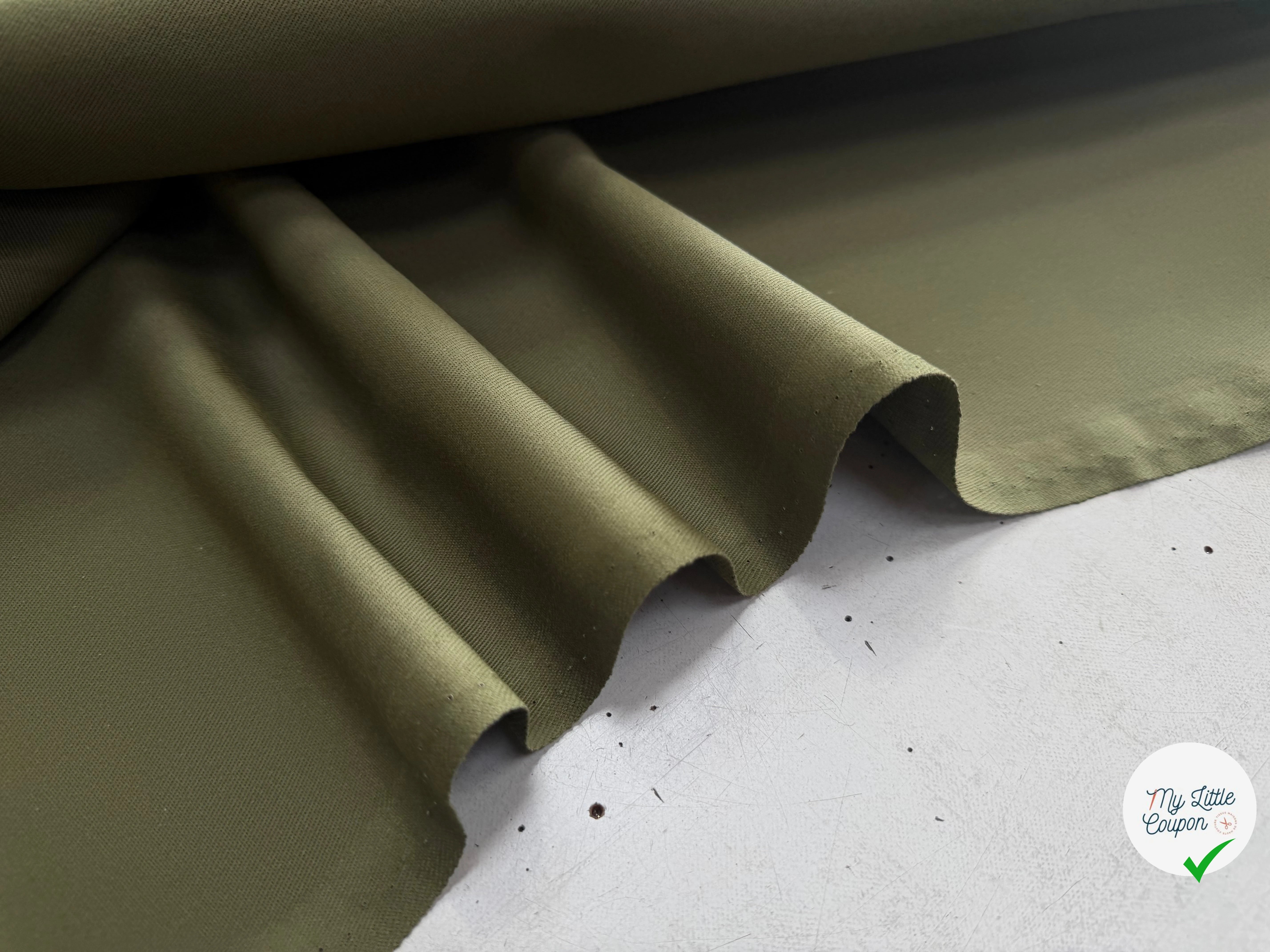 GABARDINE SERGÉE 100% COTON KAKI 842 150 CM - My Little Coupon