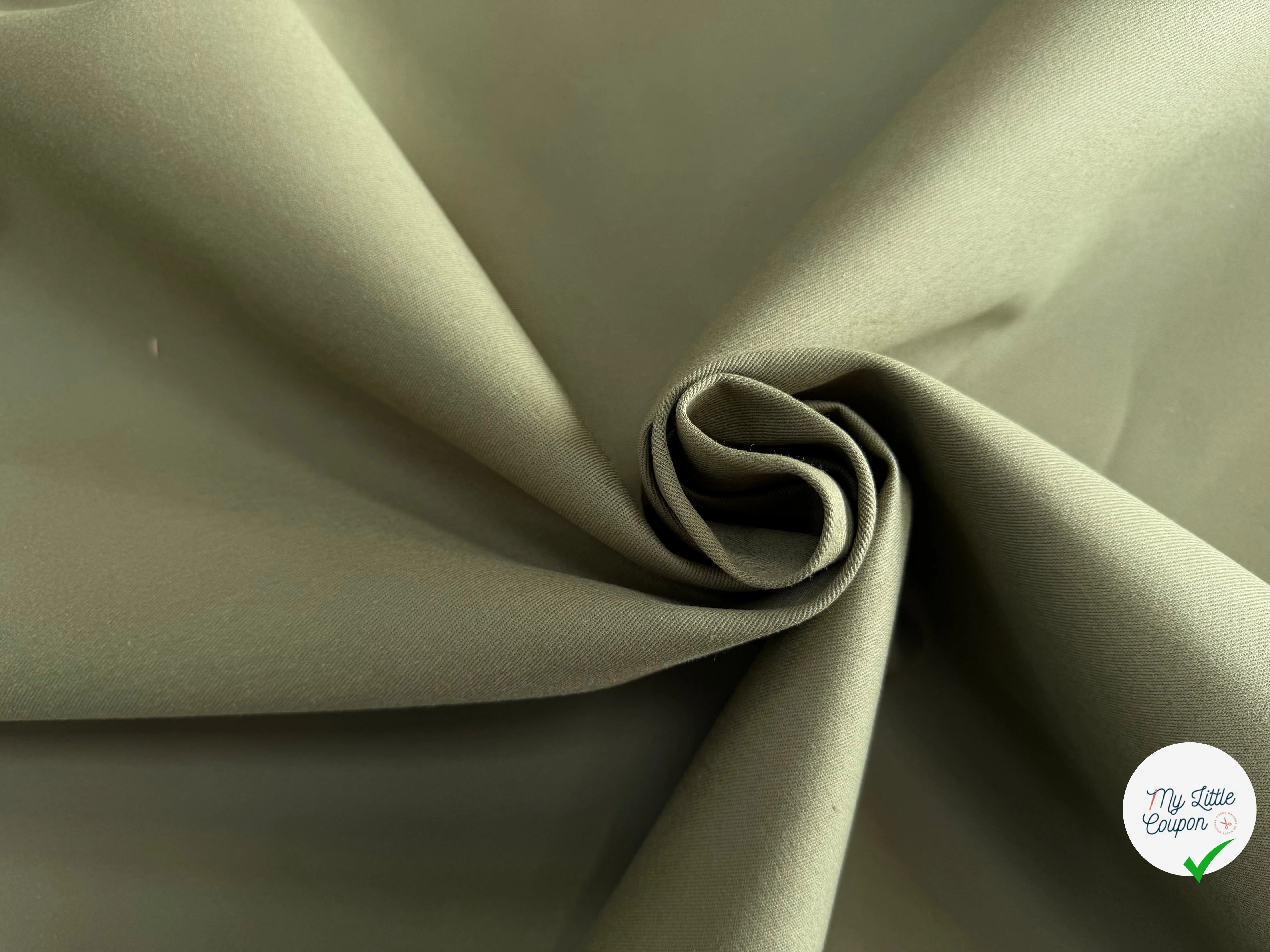 GABARDINE SERGÉE 100% COTON KAKI 842 150 CM - My Little Coupon